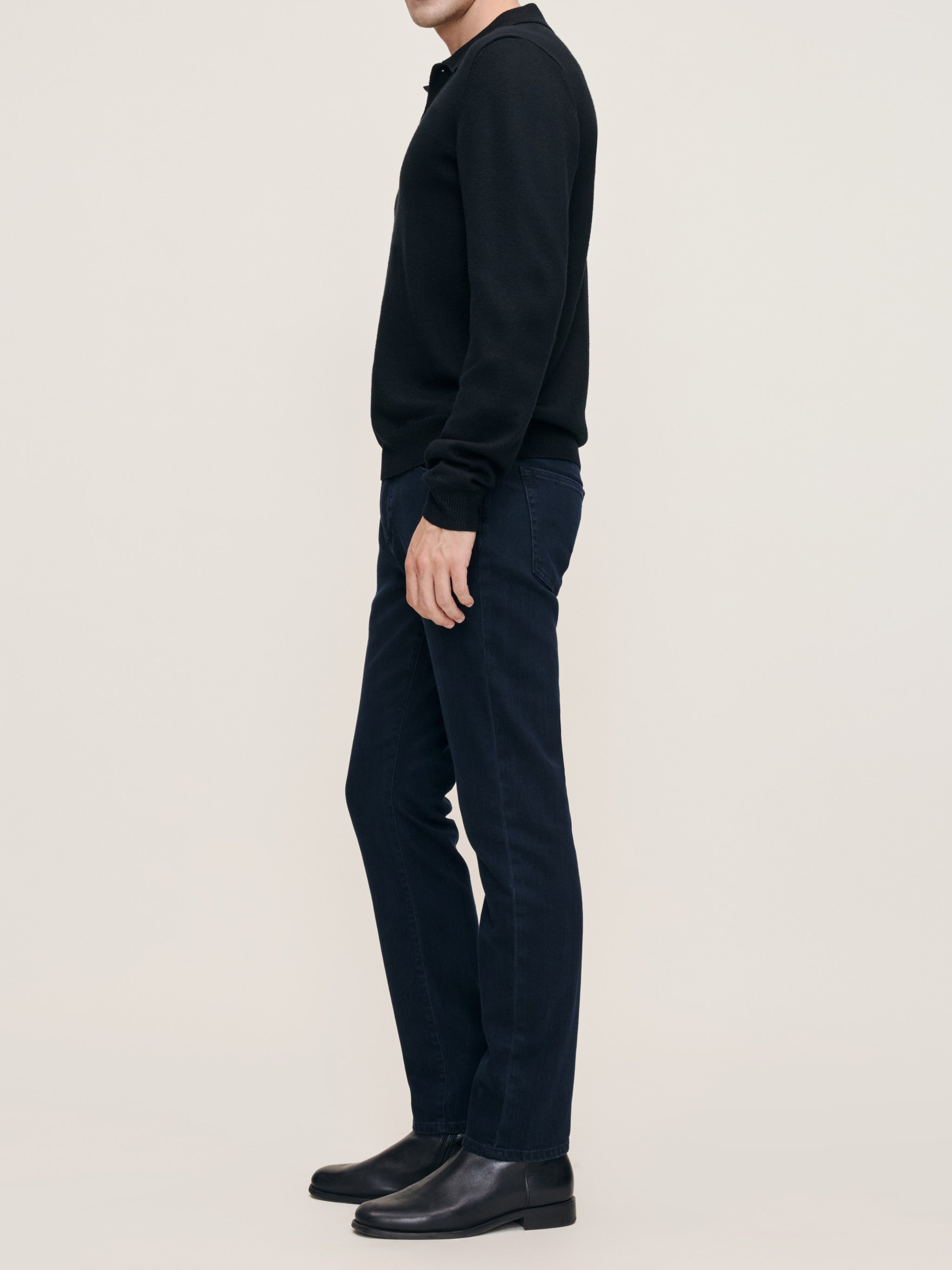 Knit Polo Long Sleeve | Black