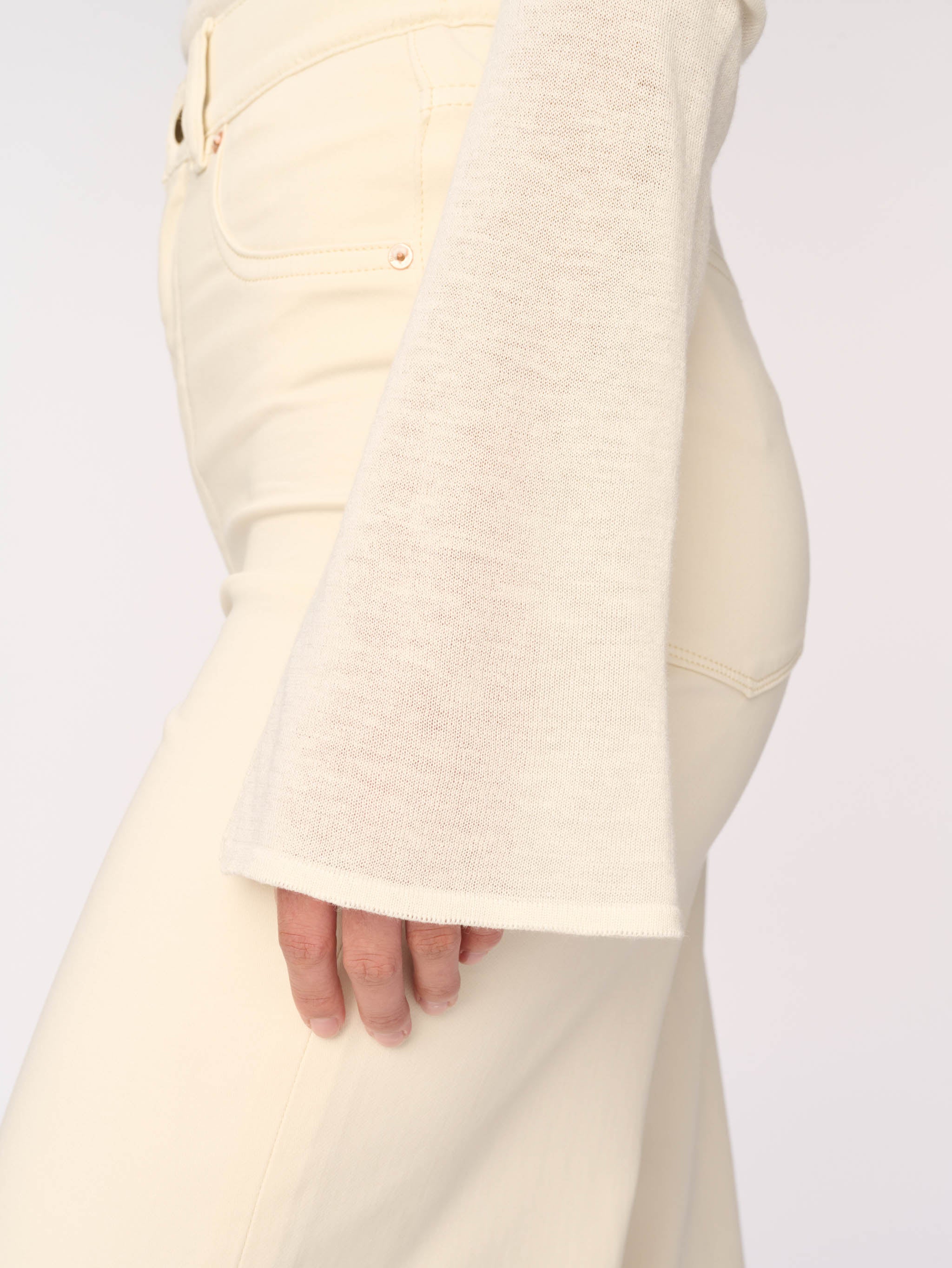 Long Sleeve Boat Neck | Cream