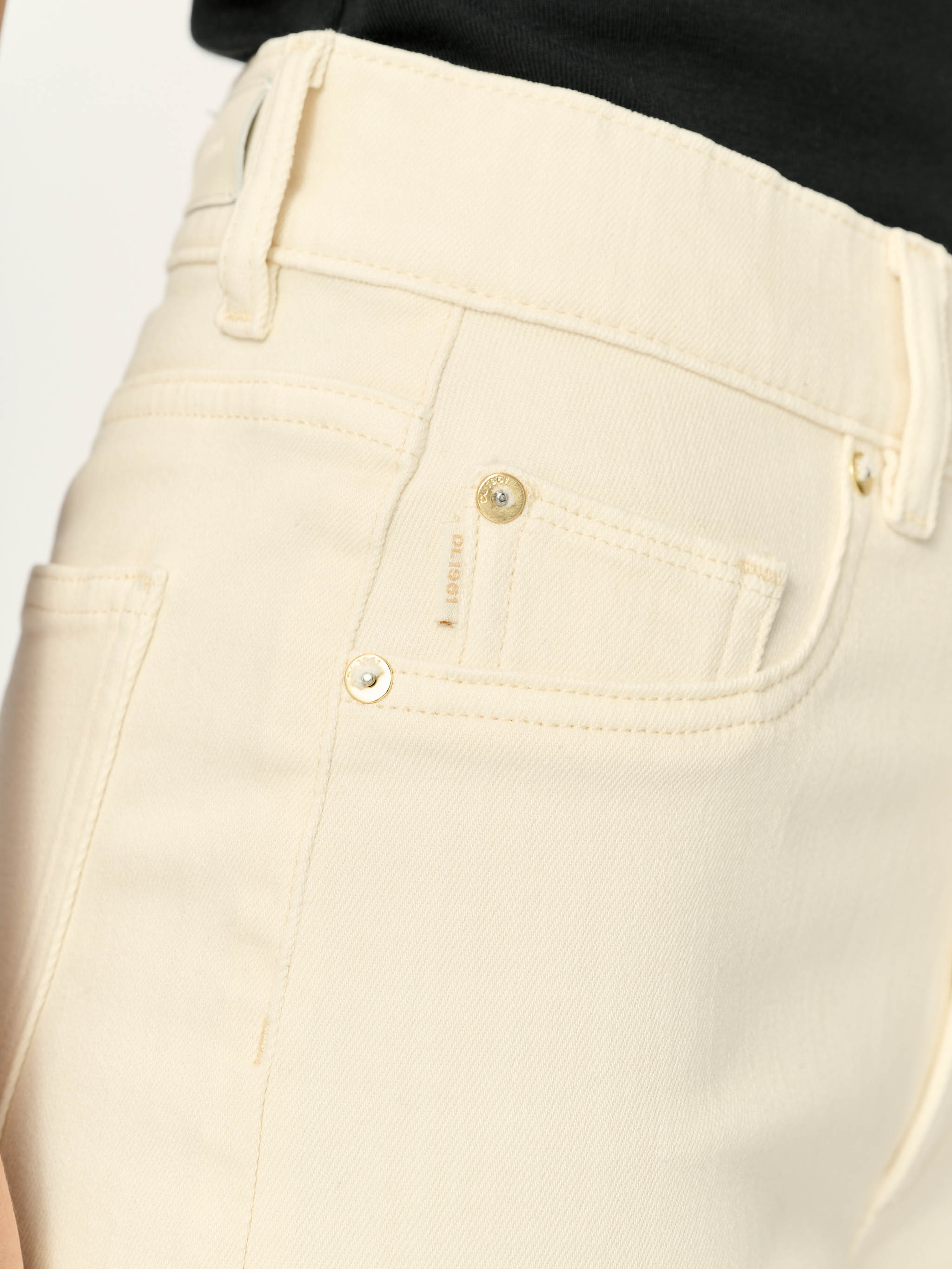 Hepburn Wide Leg Petite High Rise Jeans | Eggshell