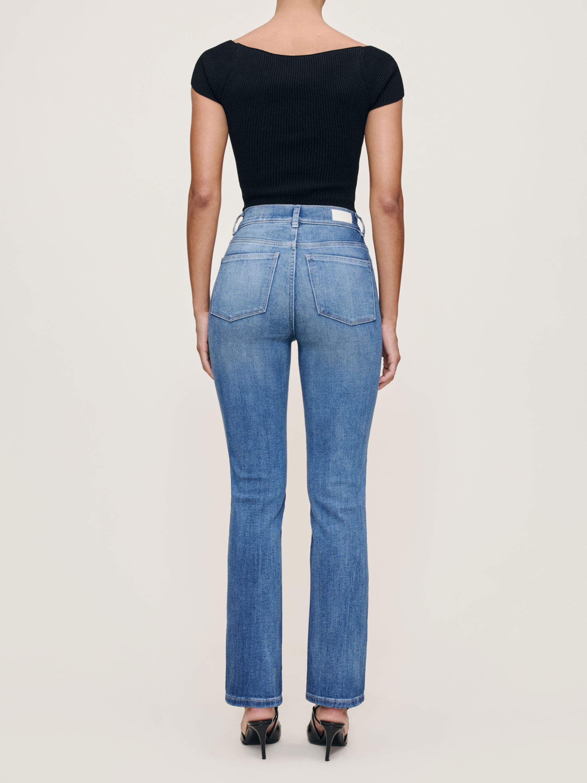 women's straight blue jean