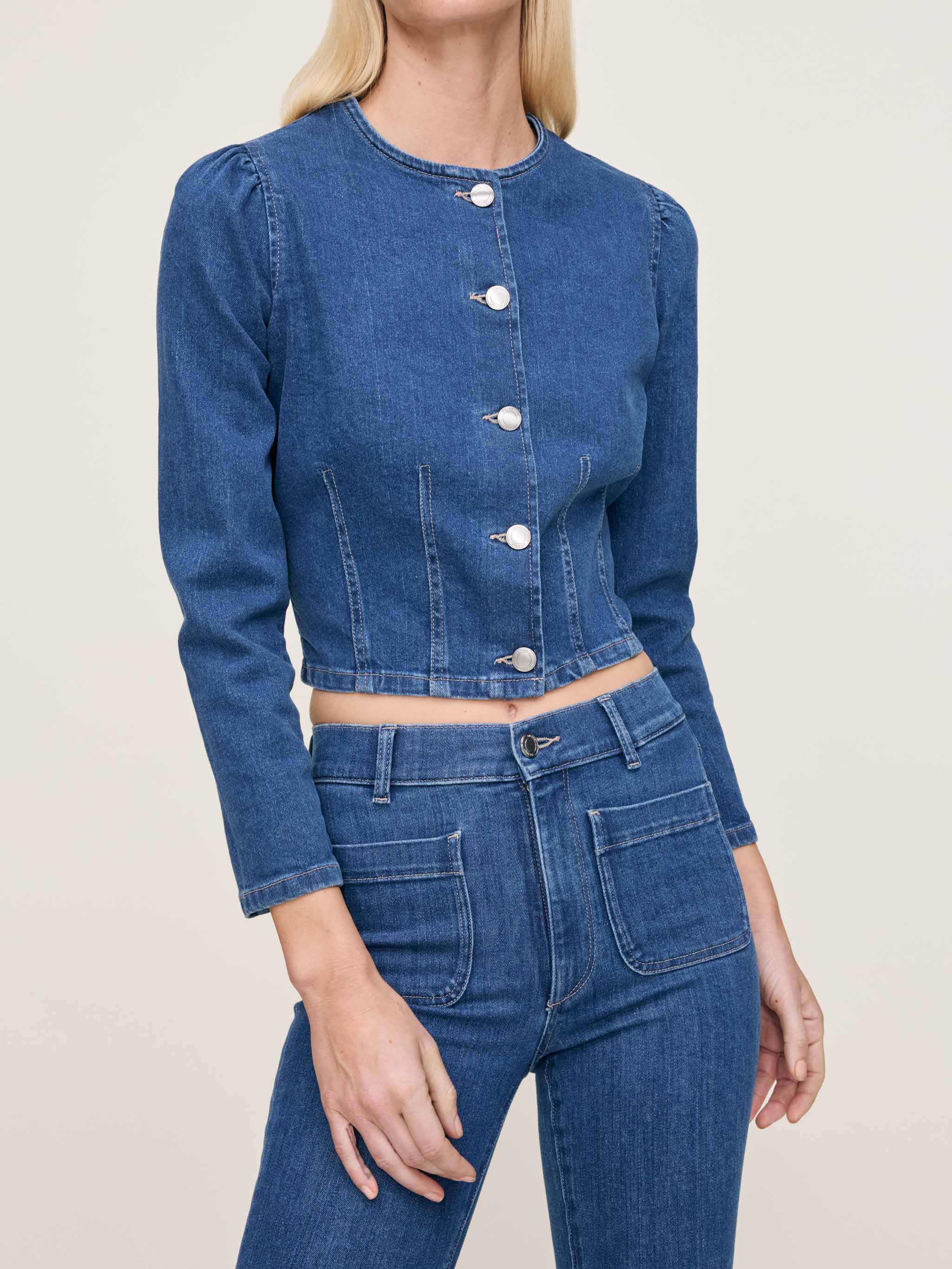 women's shirt blue jean