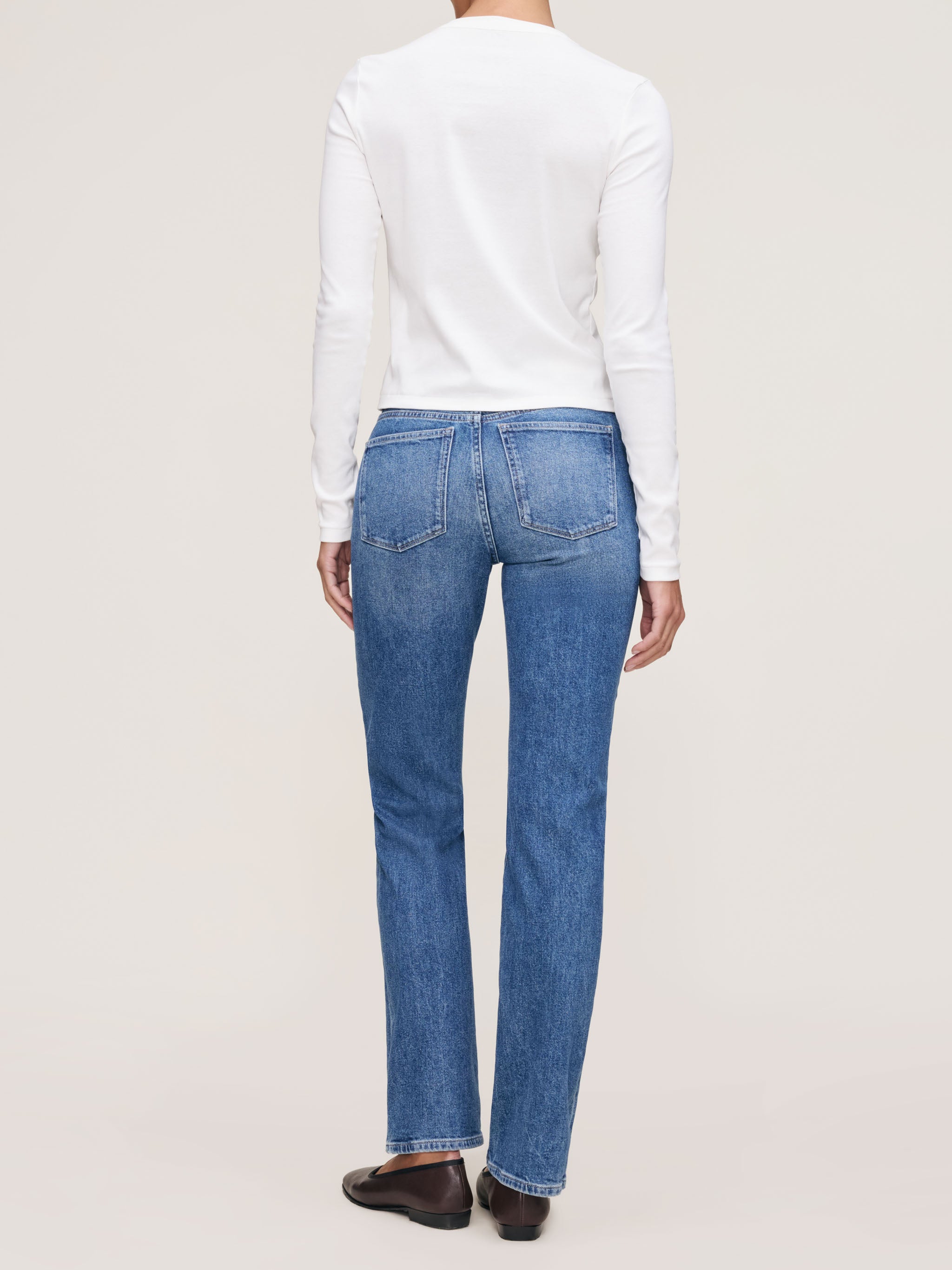 women's straight blue jean