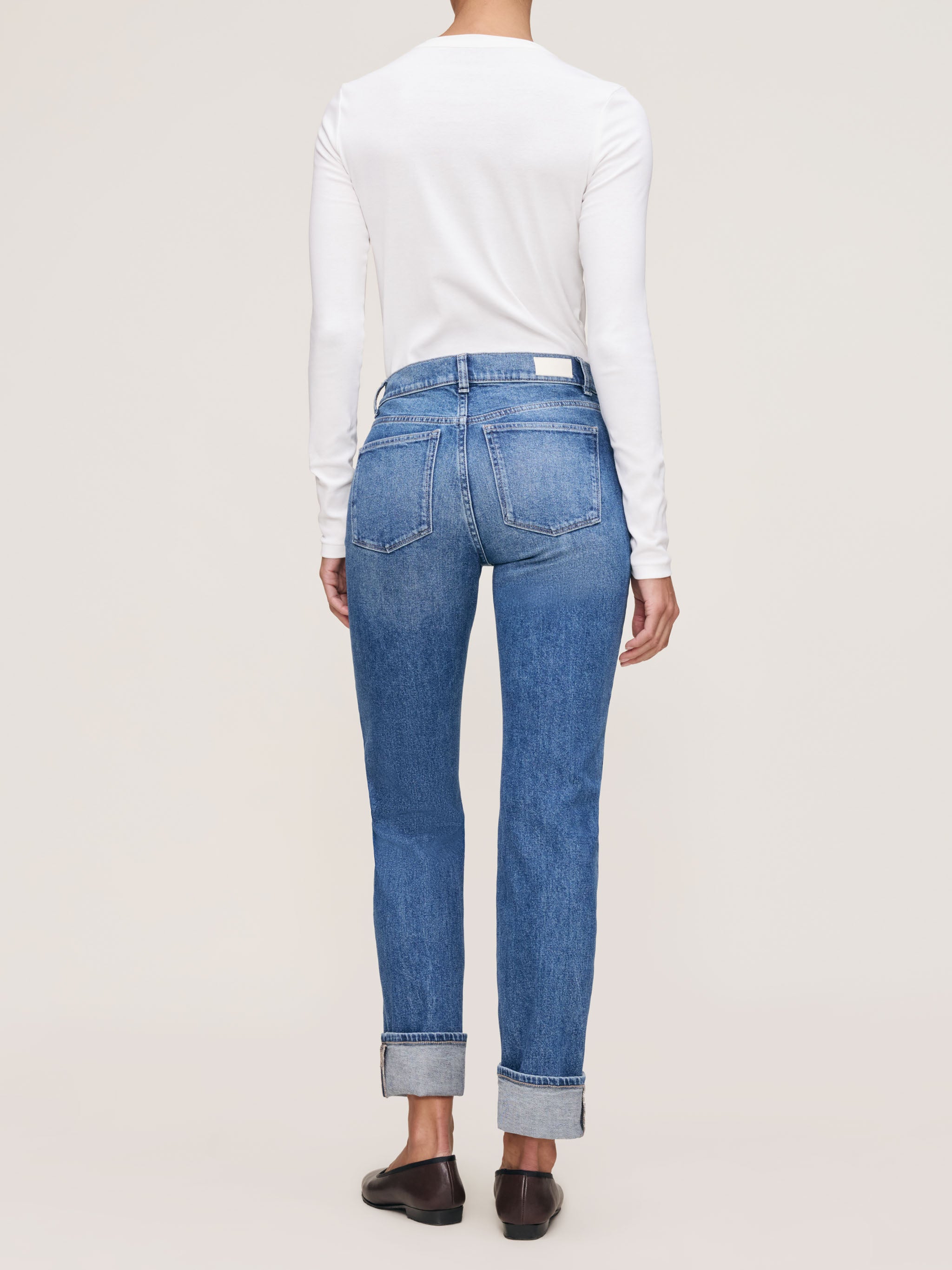 women's straight blue jean