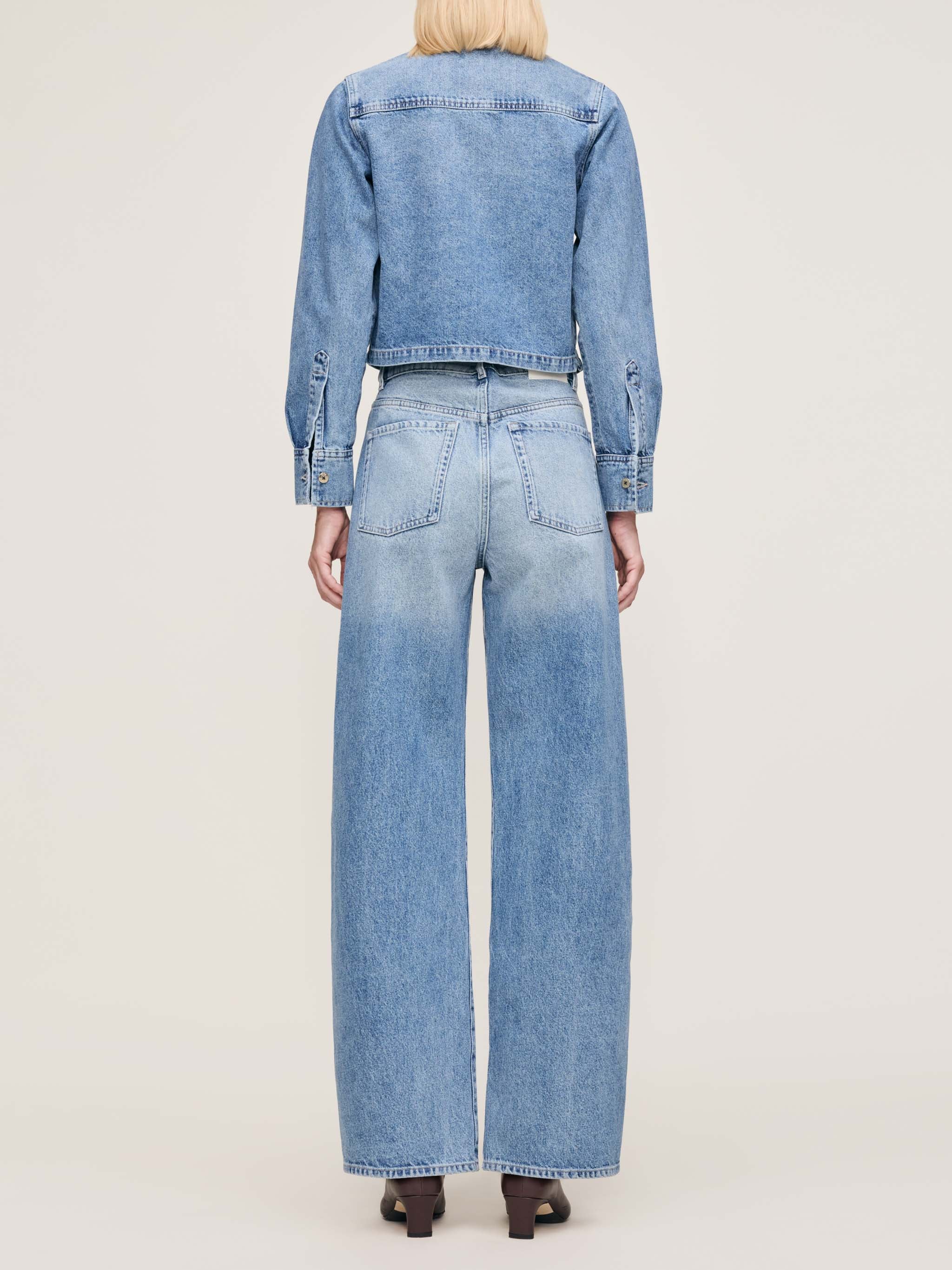 women's barrel blue jean