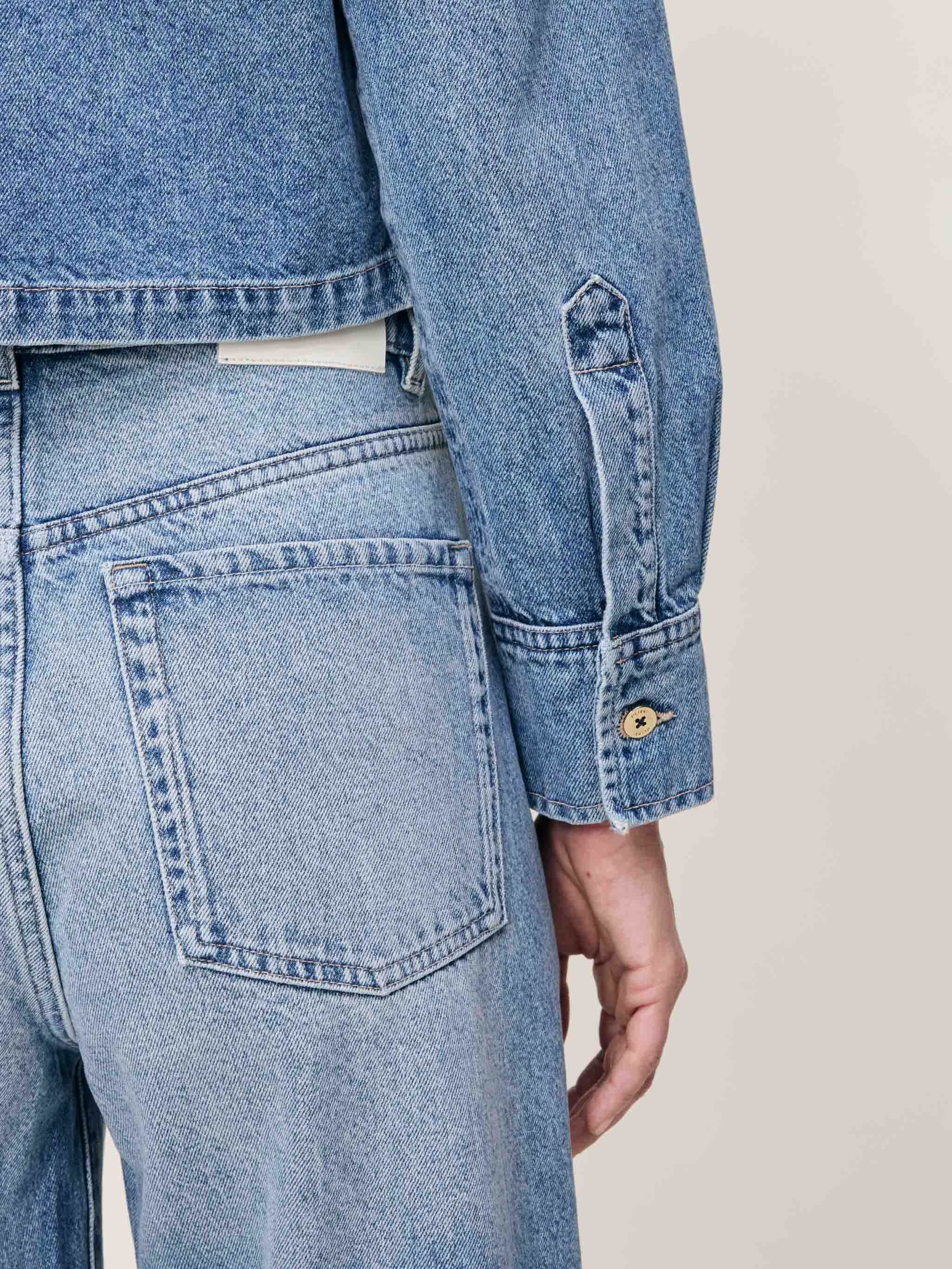 women's barrel blue jean