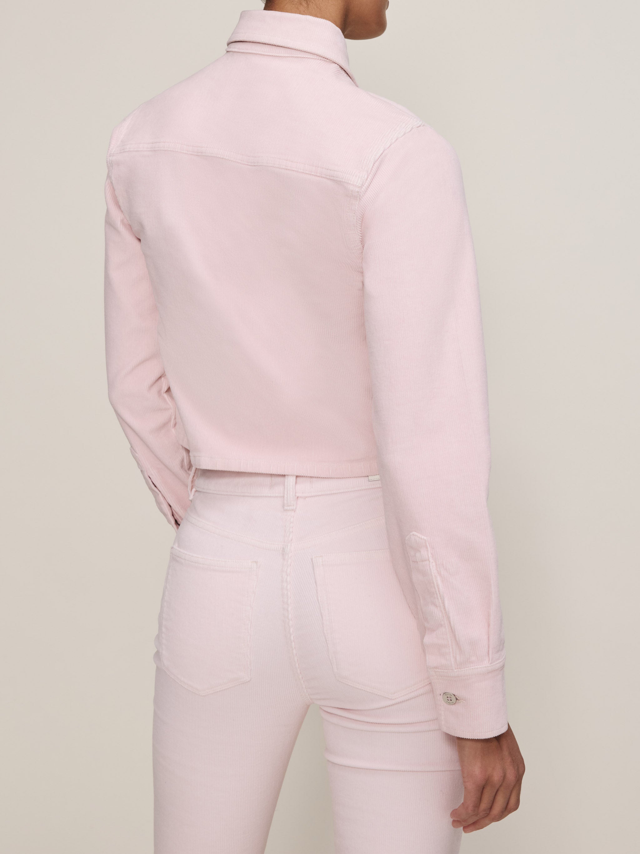 women's shirt pink denim