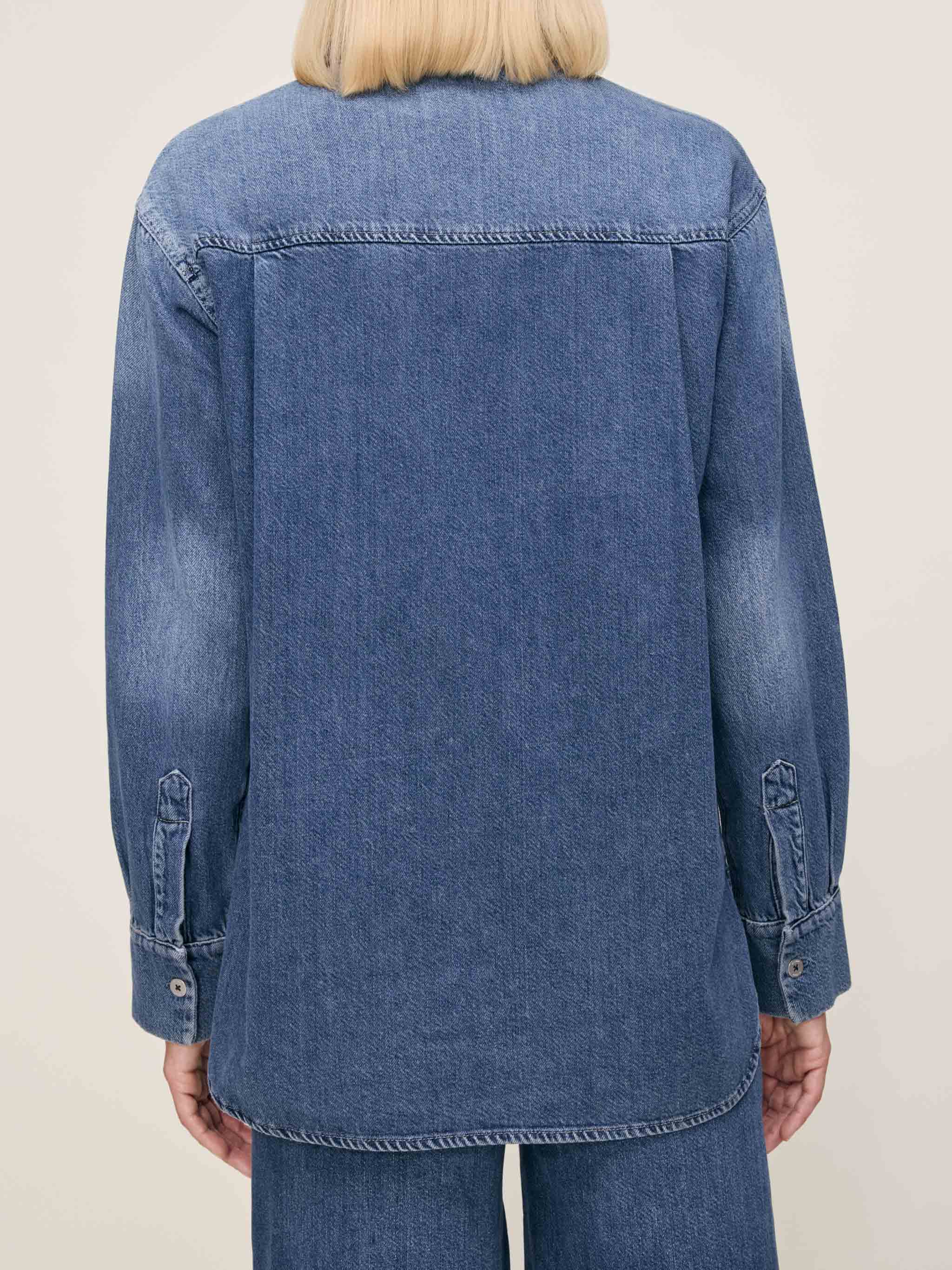 women's shirt blue denim