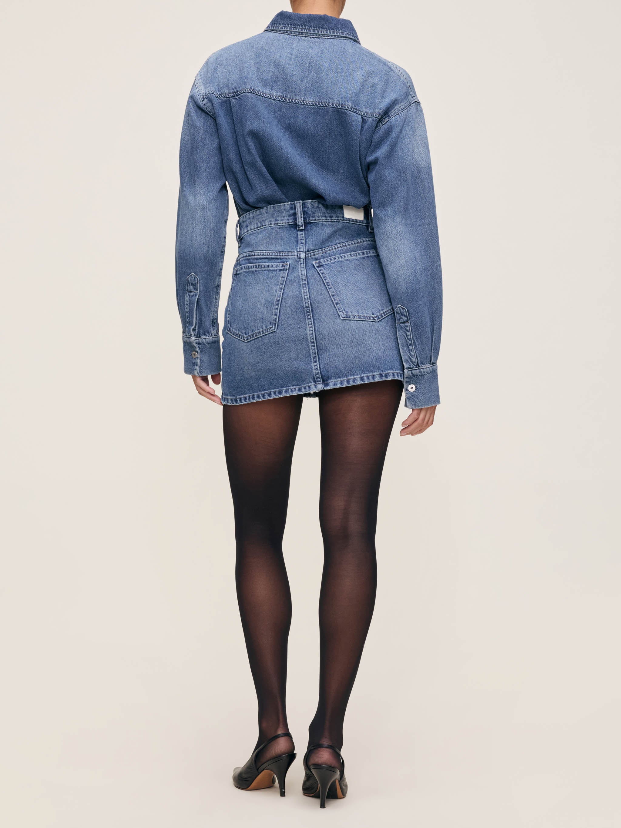 women's blue jean skirt