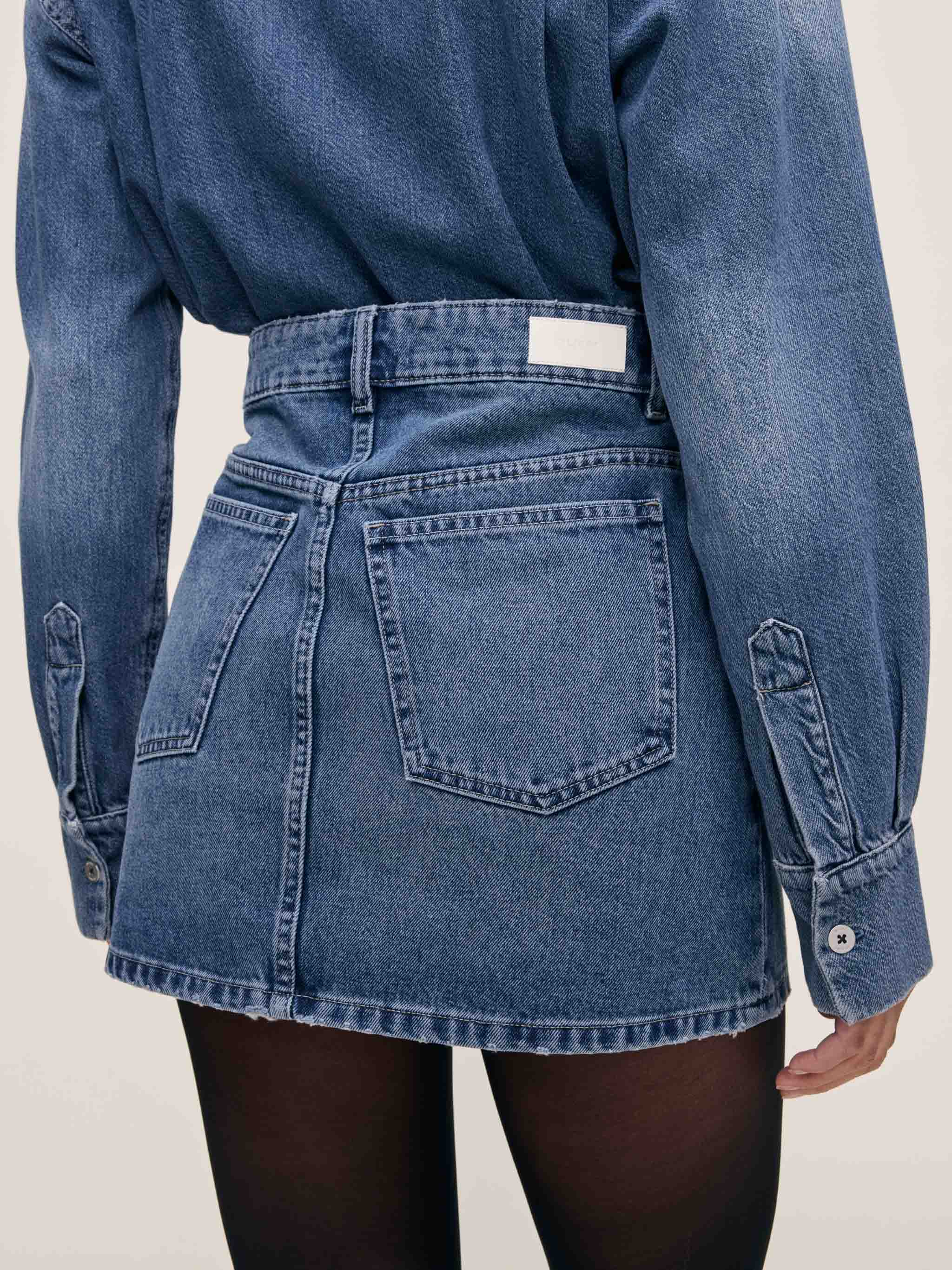 women's blue jean skirt