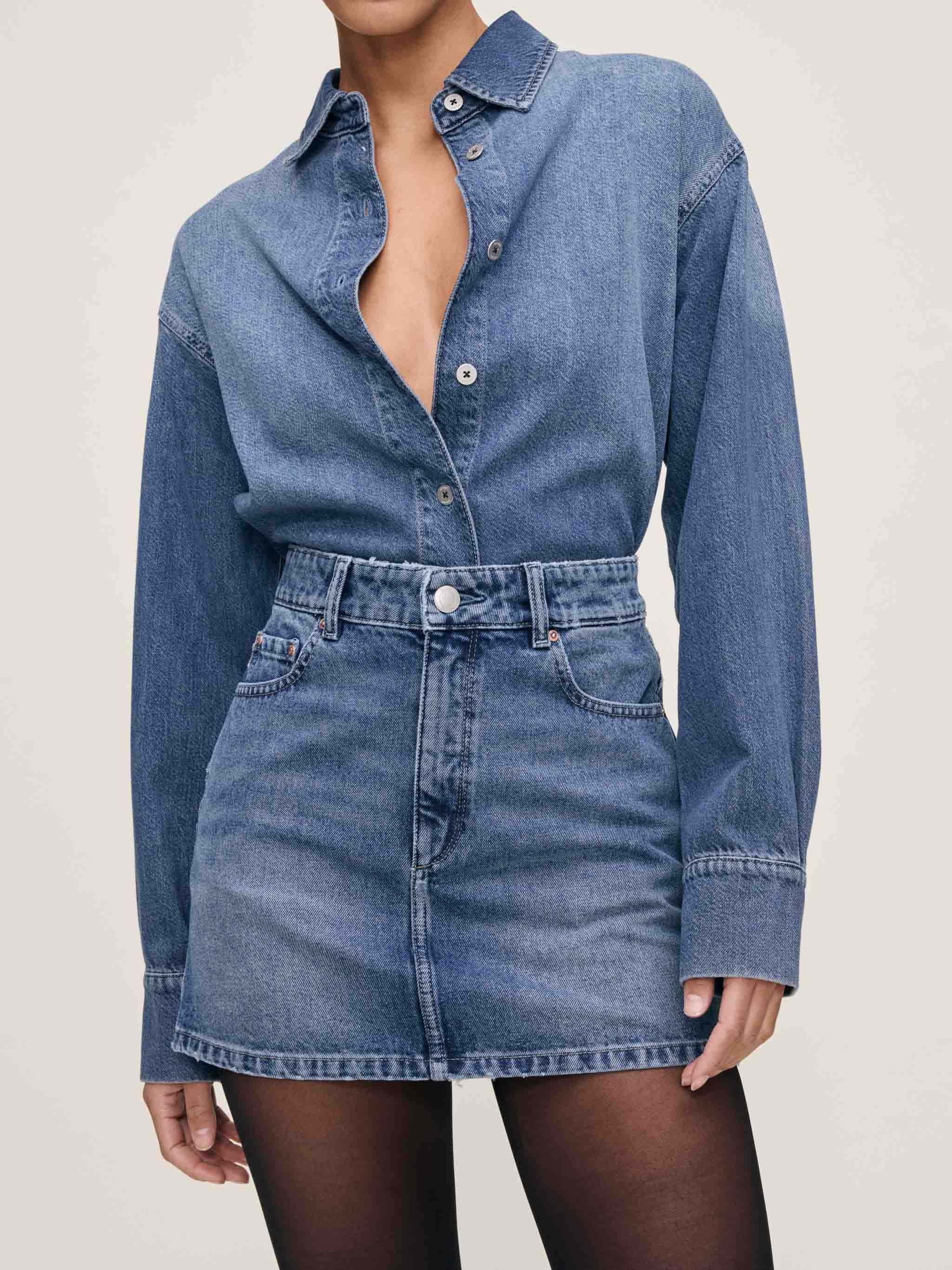 women's blue jean skirt