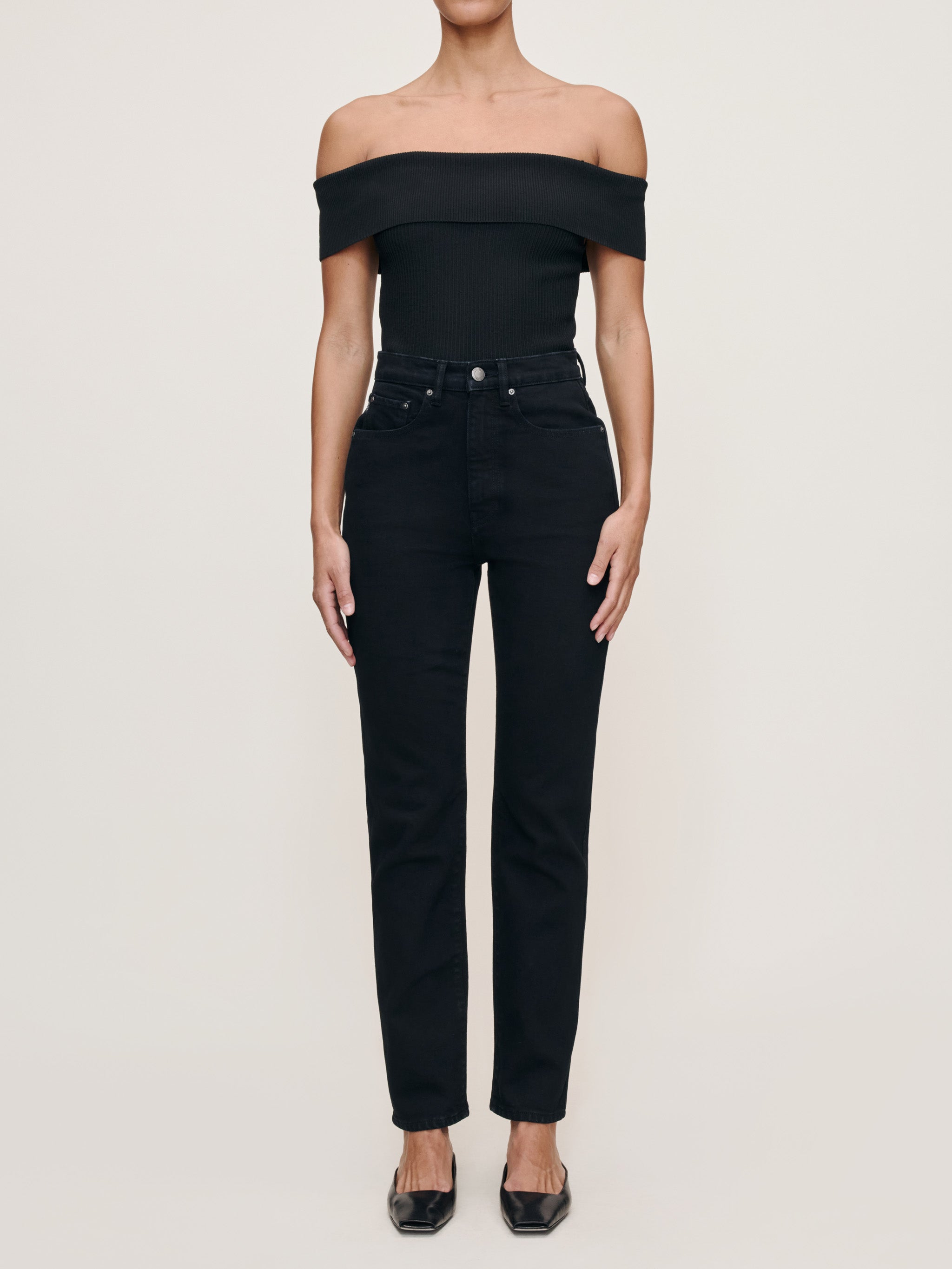 women's cigarette black jeans