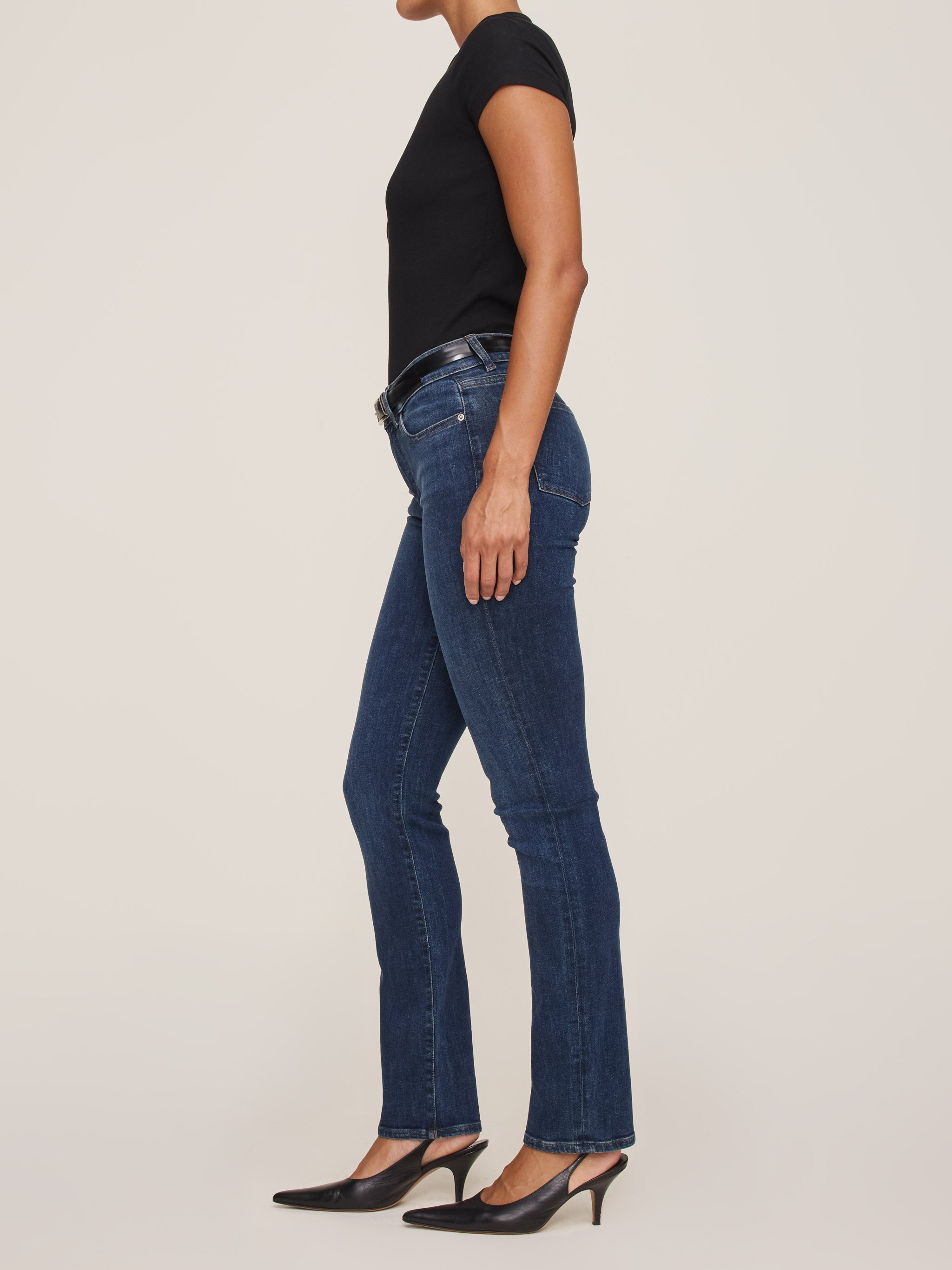 women's straight blue jean