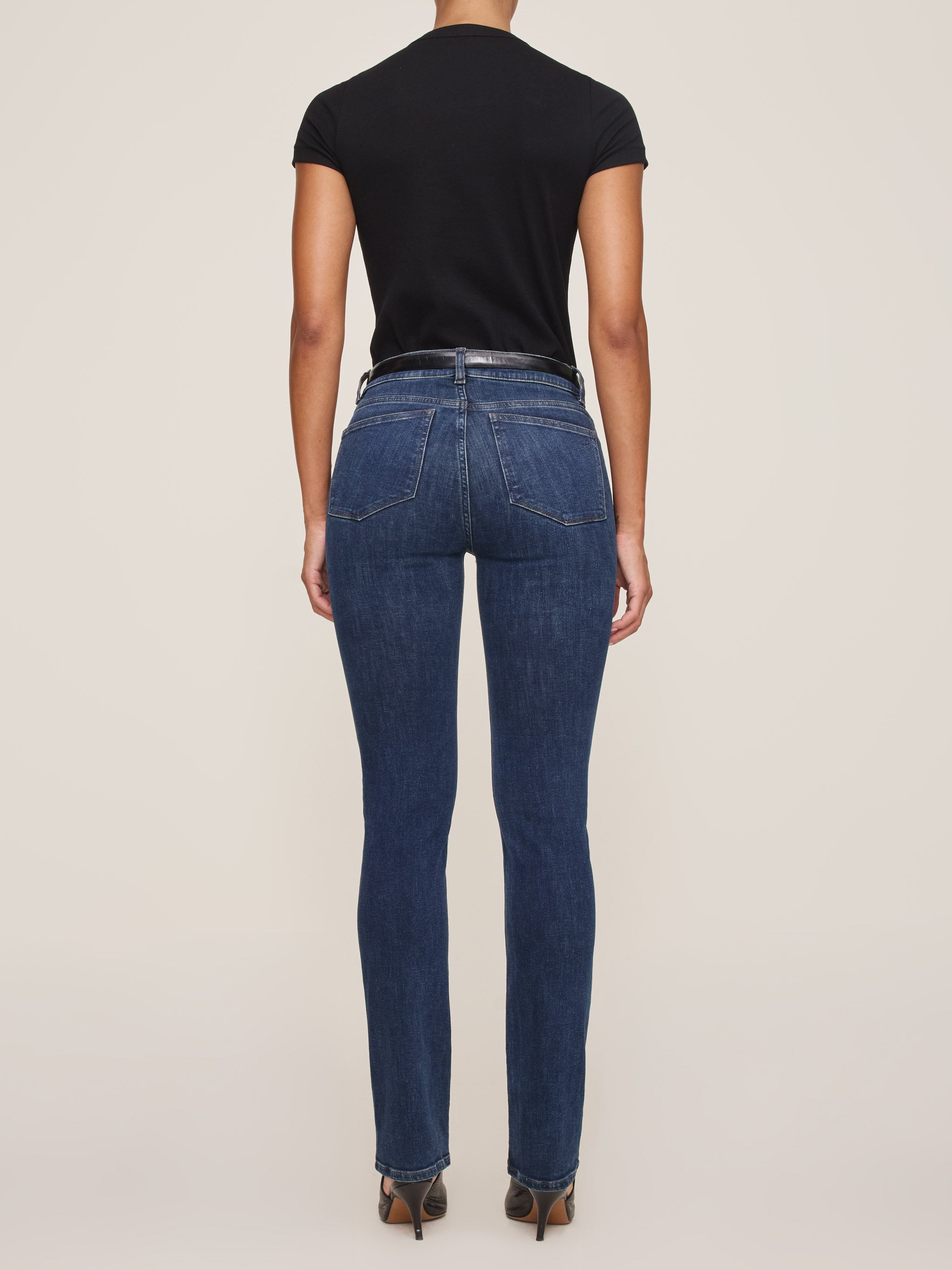 women's straight blue jean