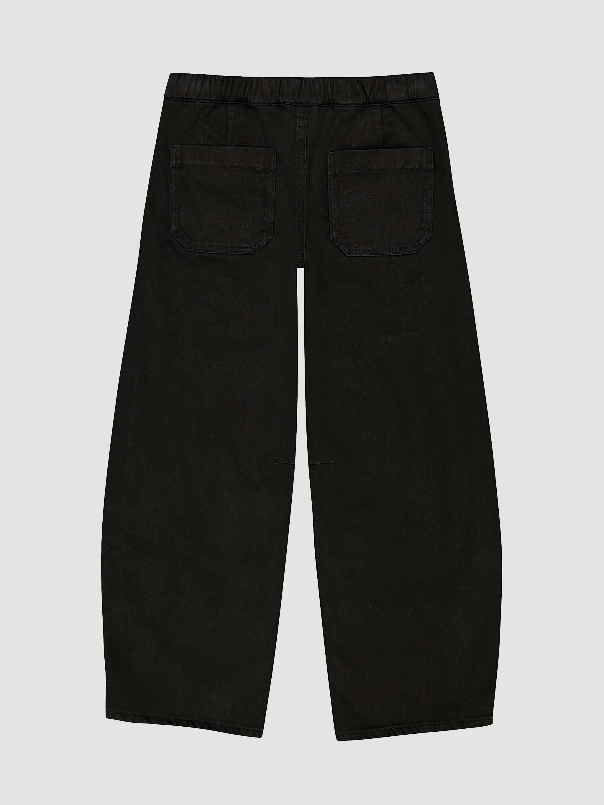 Lilia Barrel Pull-On Jeans | Black