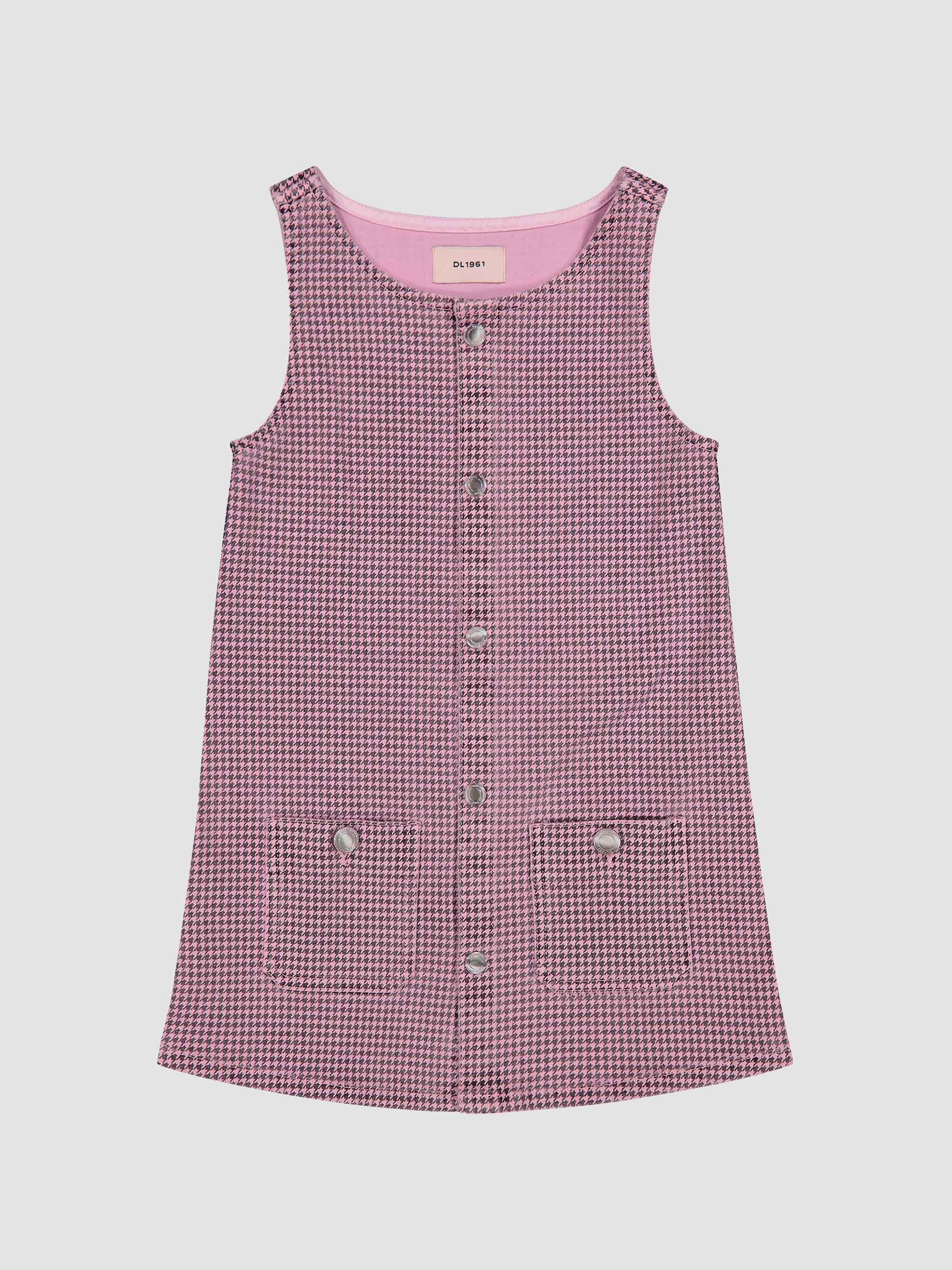 Hana Dress | Pink Houndstooth