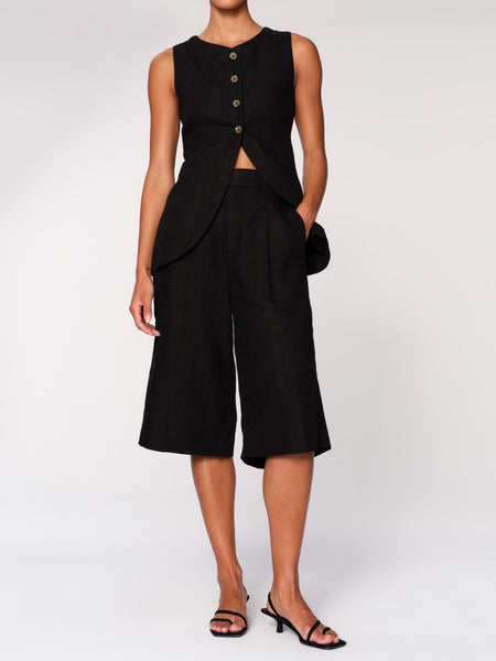 Amalie Top | Black Linen | DL1961 Premium Denim