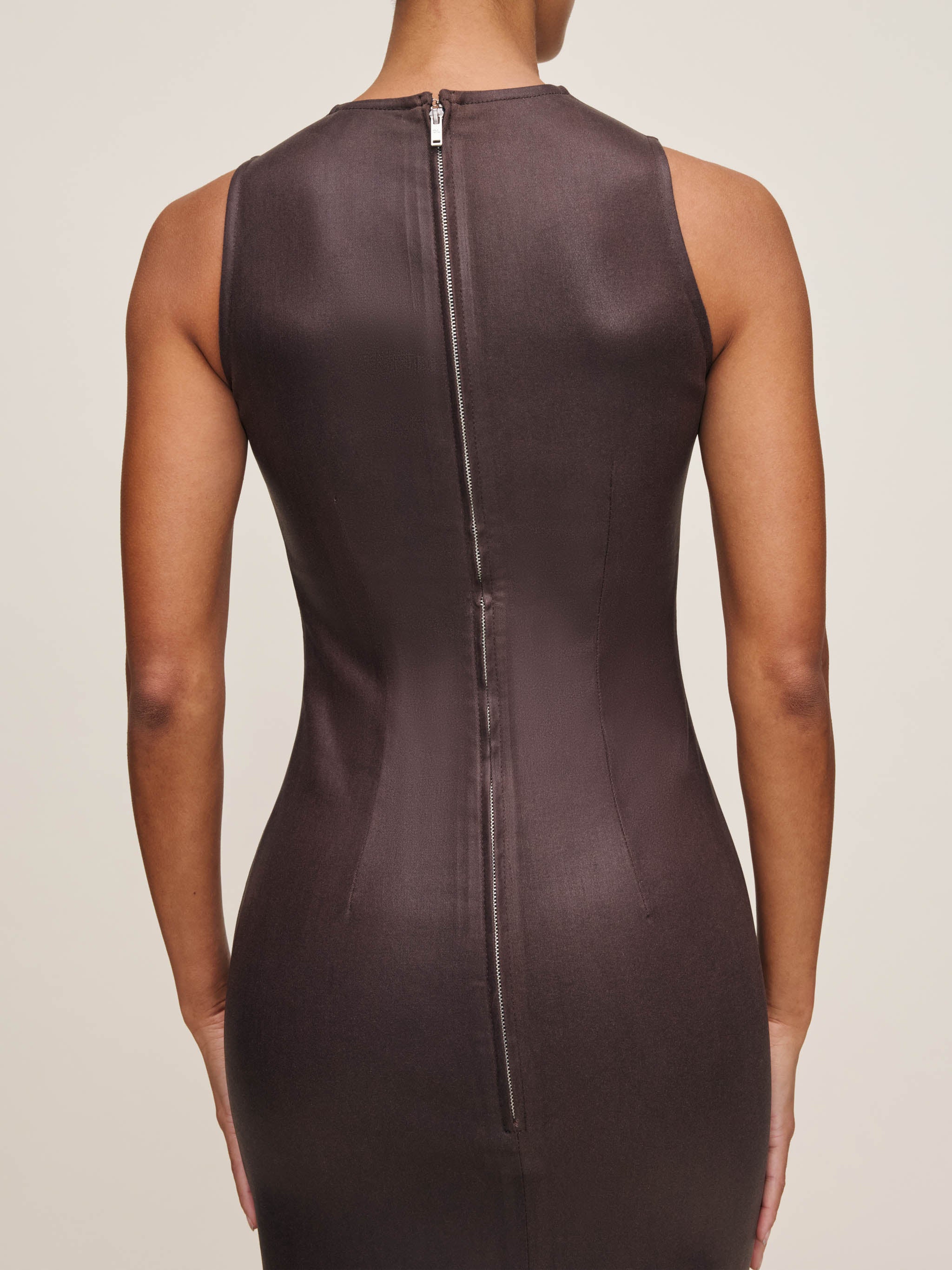 Esme Dress Midi | Walnut Coated