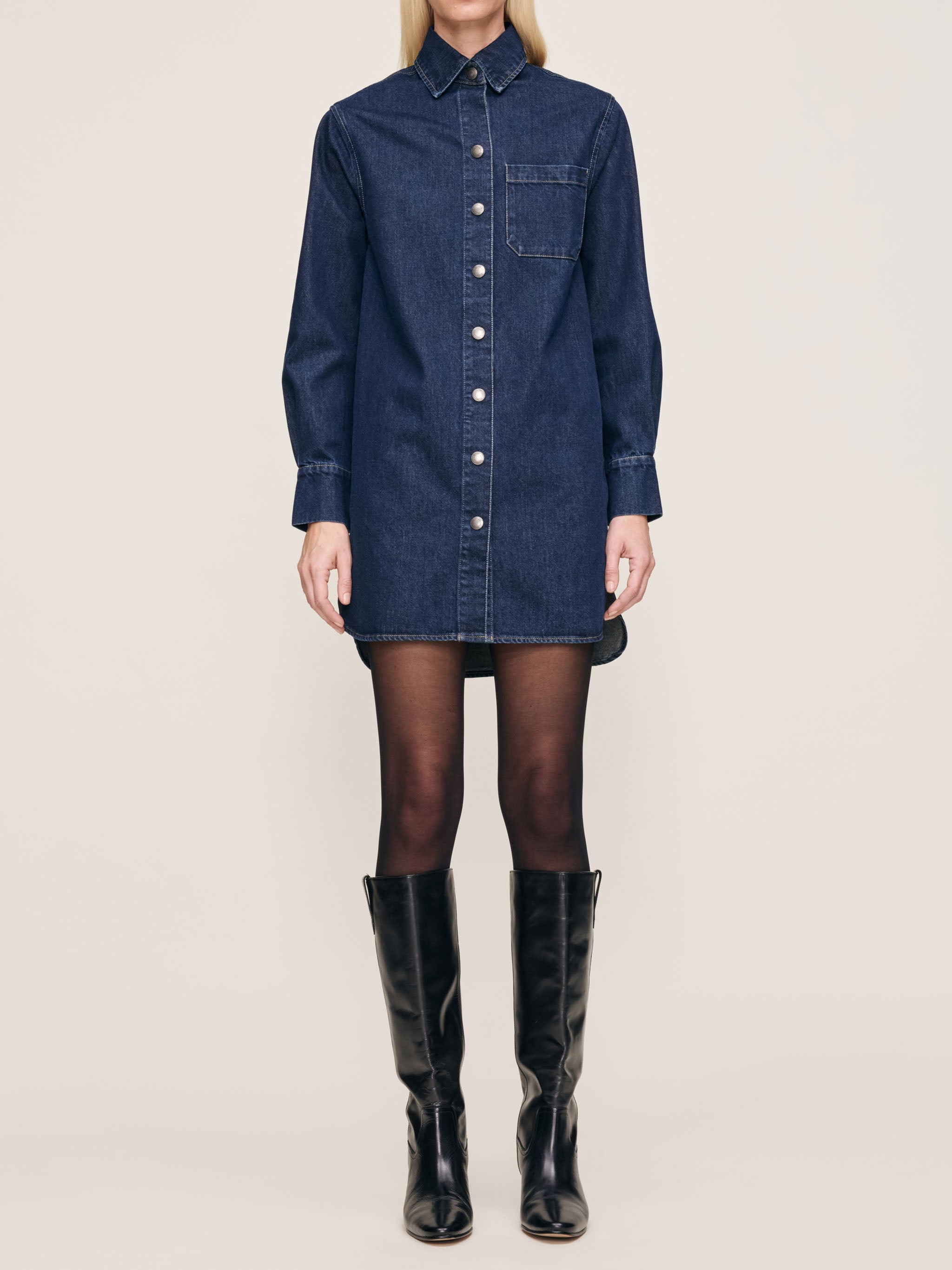 women's shirt blue denim