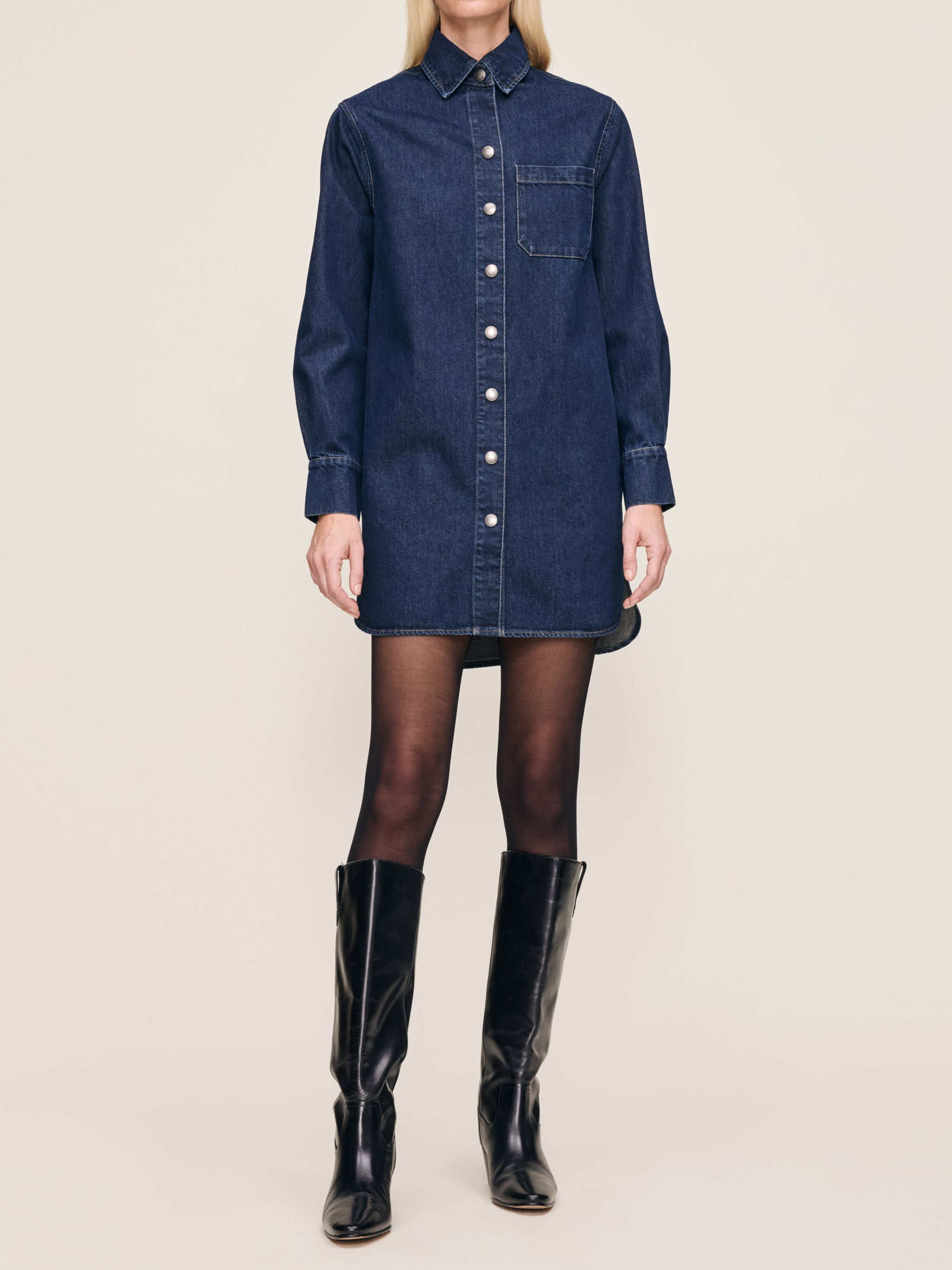 women's shirt blue denim