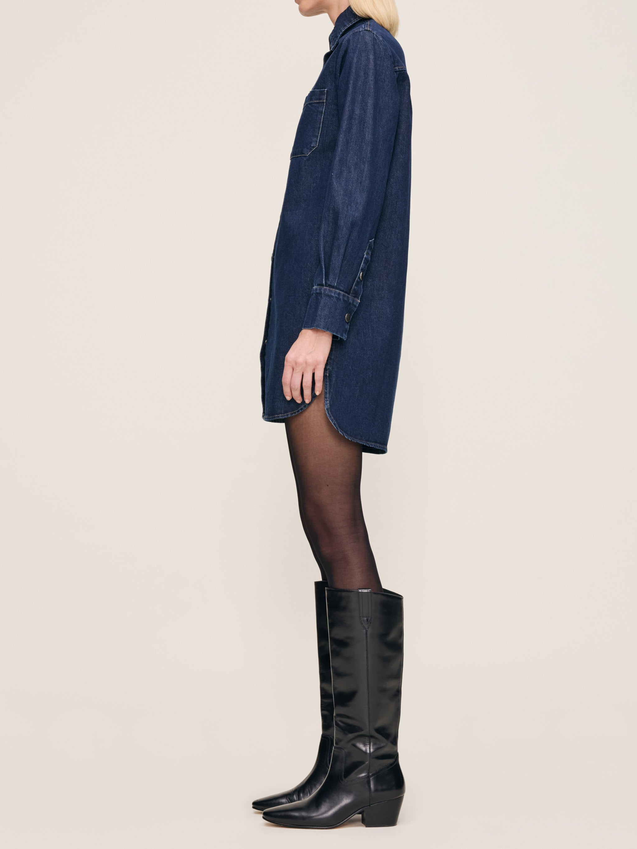 women's shirt blue denim