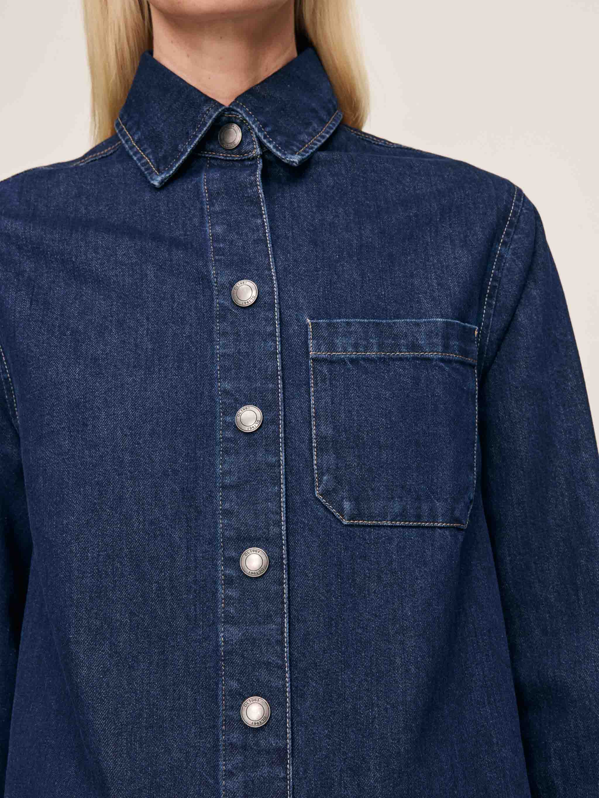 women's shirt blue denim