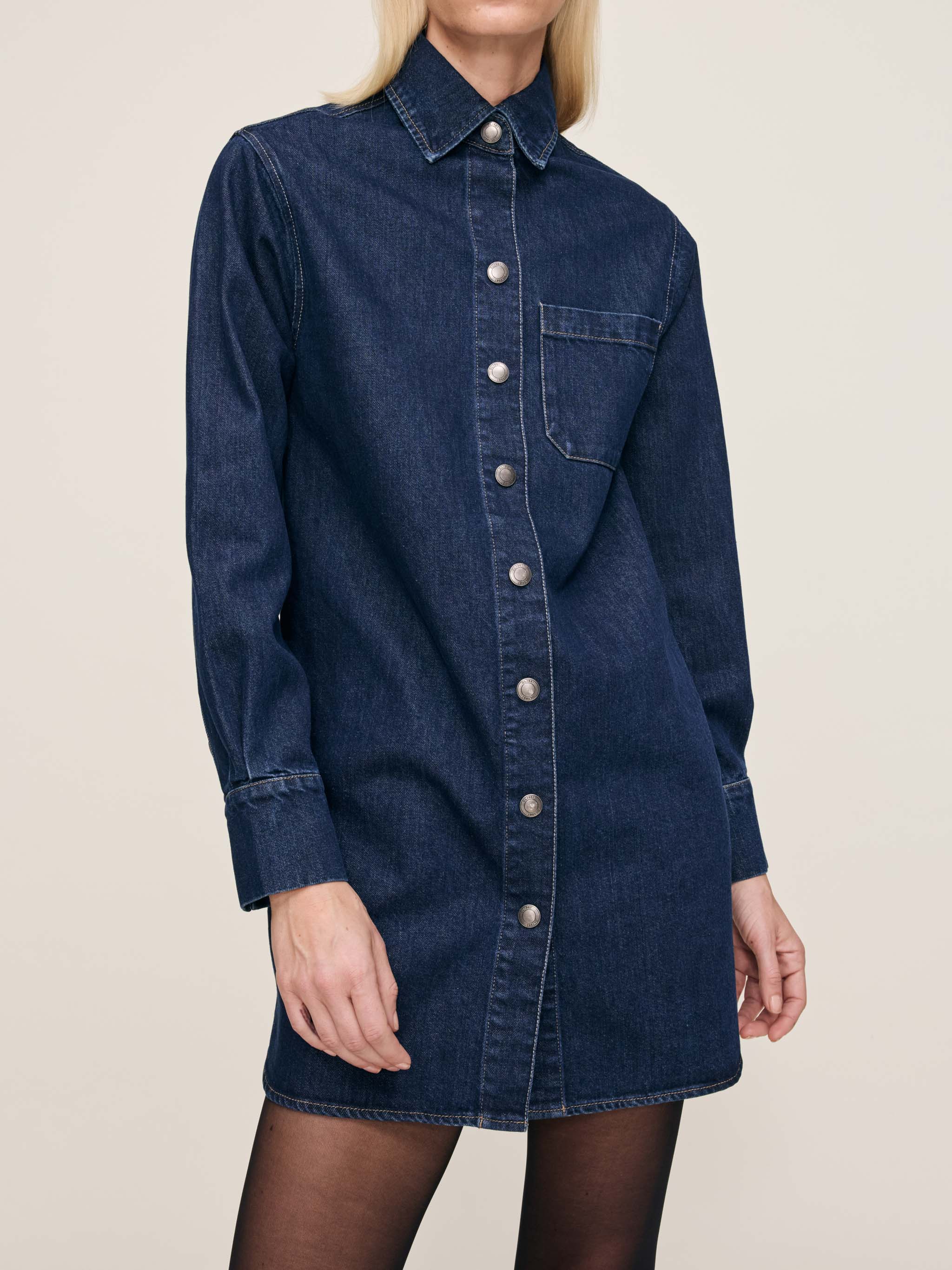 women's shirt blue denim