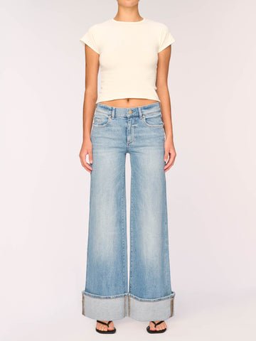 Hepburn Wide Leg Low Rise 31" Jeans | Ravello Cuffed