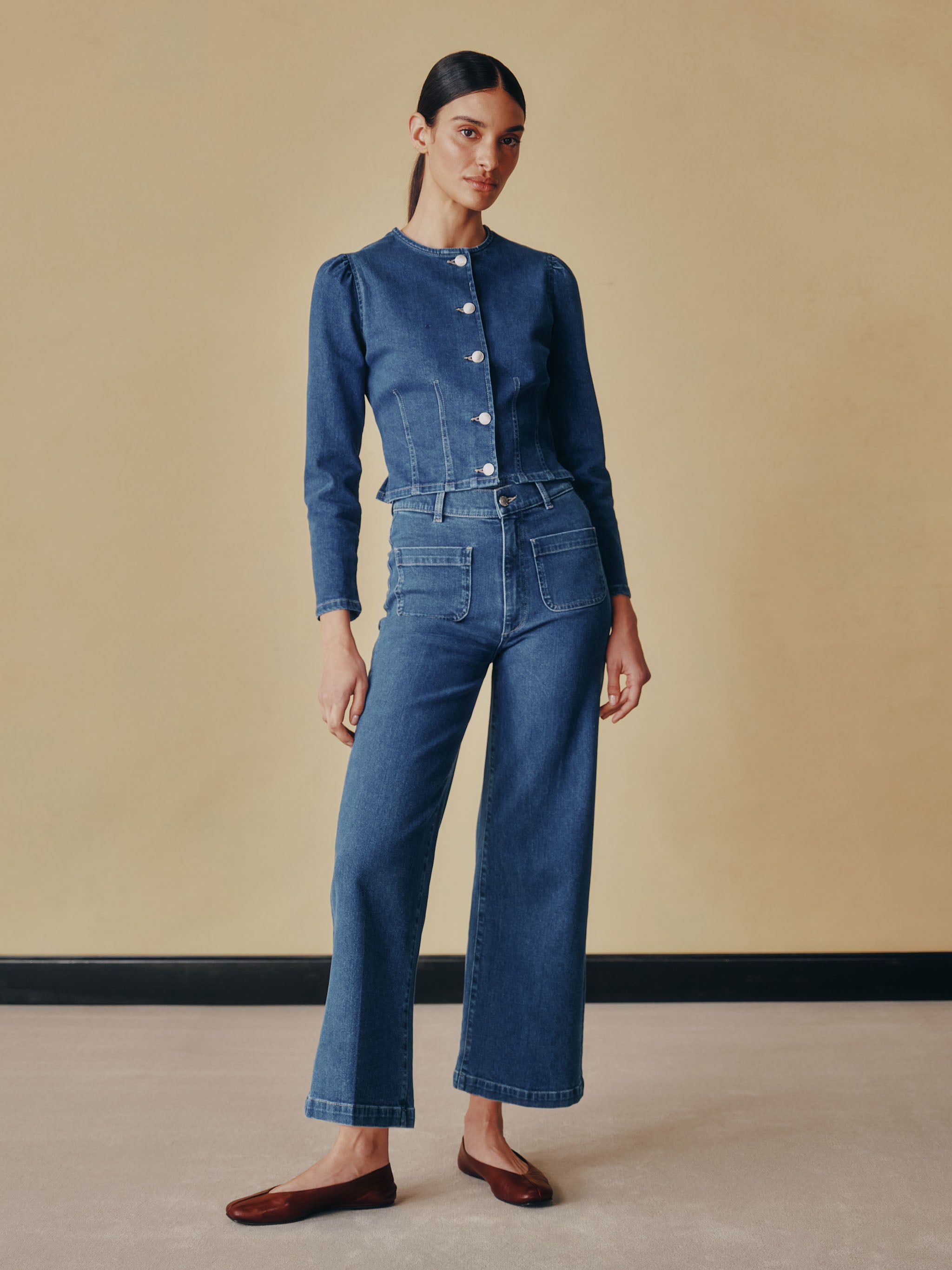 women's shirt blue jean