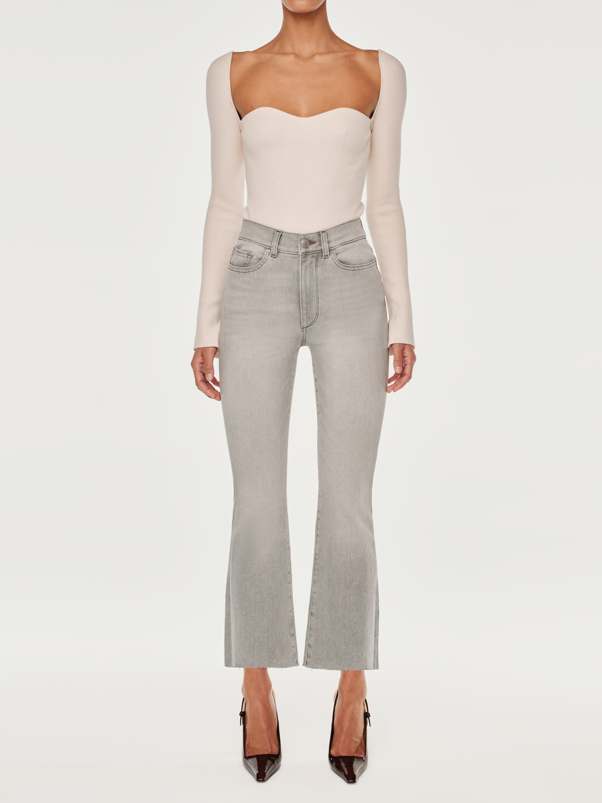 Bridget Boot High Rise Instasculpt™ Crop Jeans | Lt Smoke