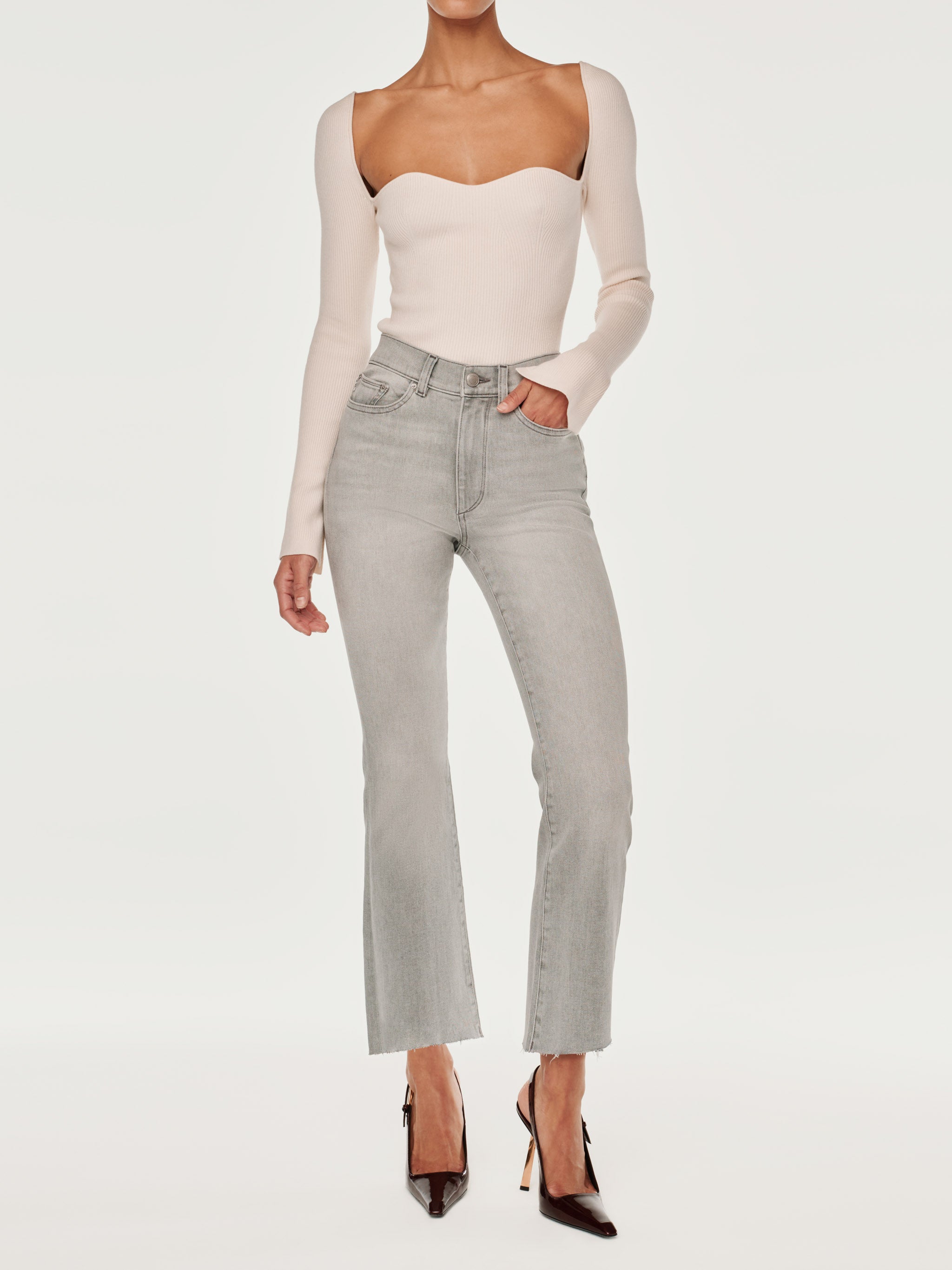 Bridget Boot High Rise Instasculpt™ Crop Jeans | Lt Smoke