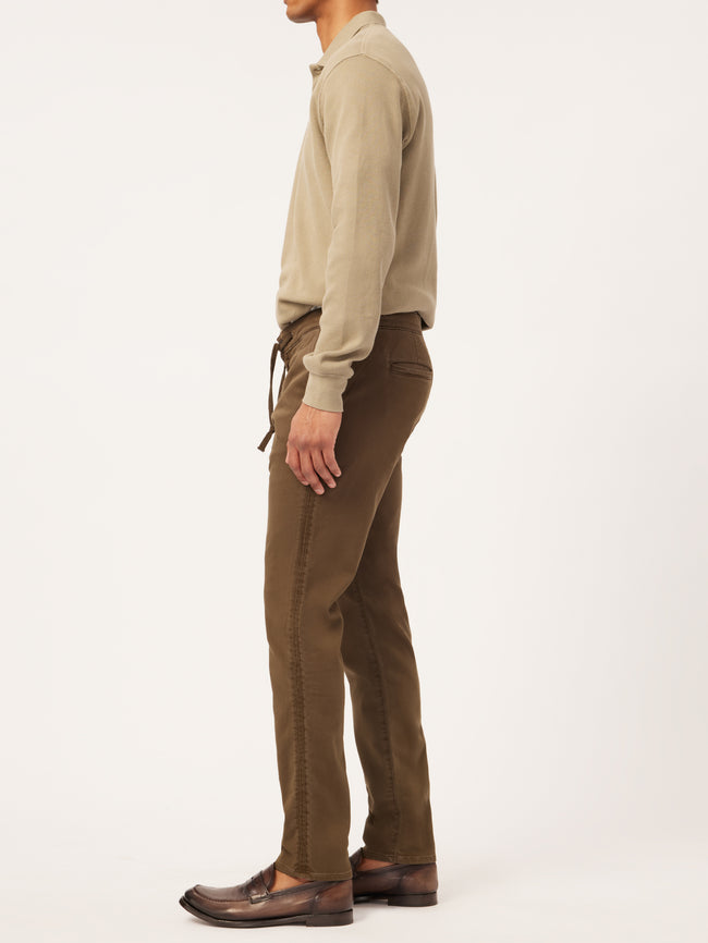 Jay Track Chino | Army Green Stripe