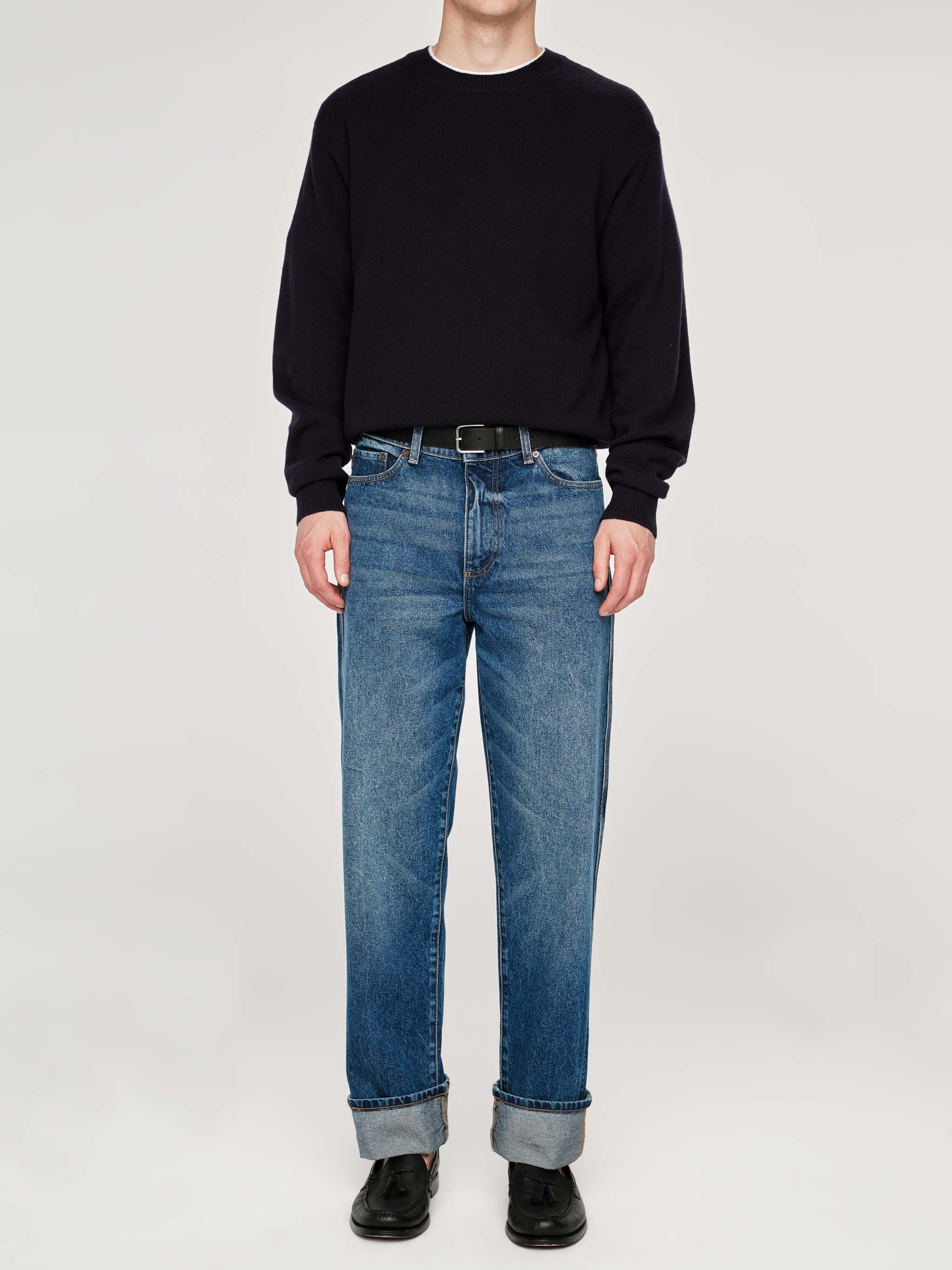 Noah Straight Jeans | Alamo Cuffed (Mid Indigo) – DL1961