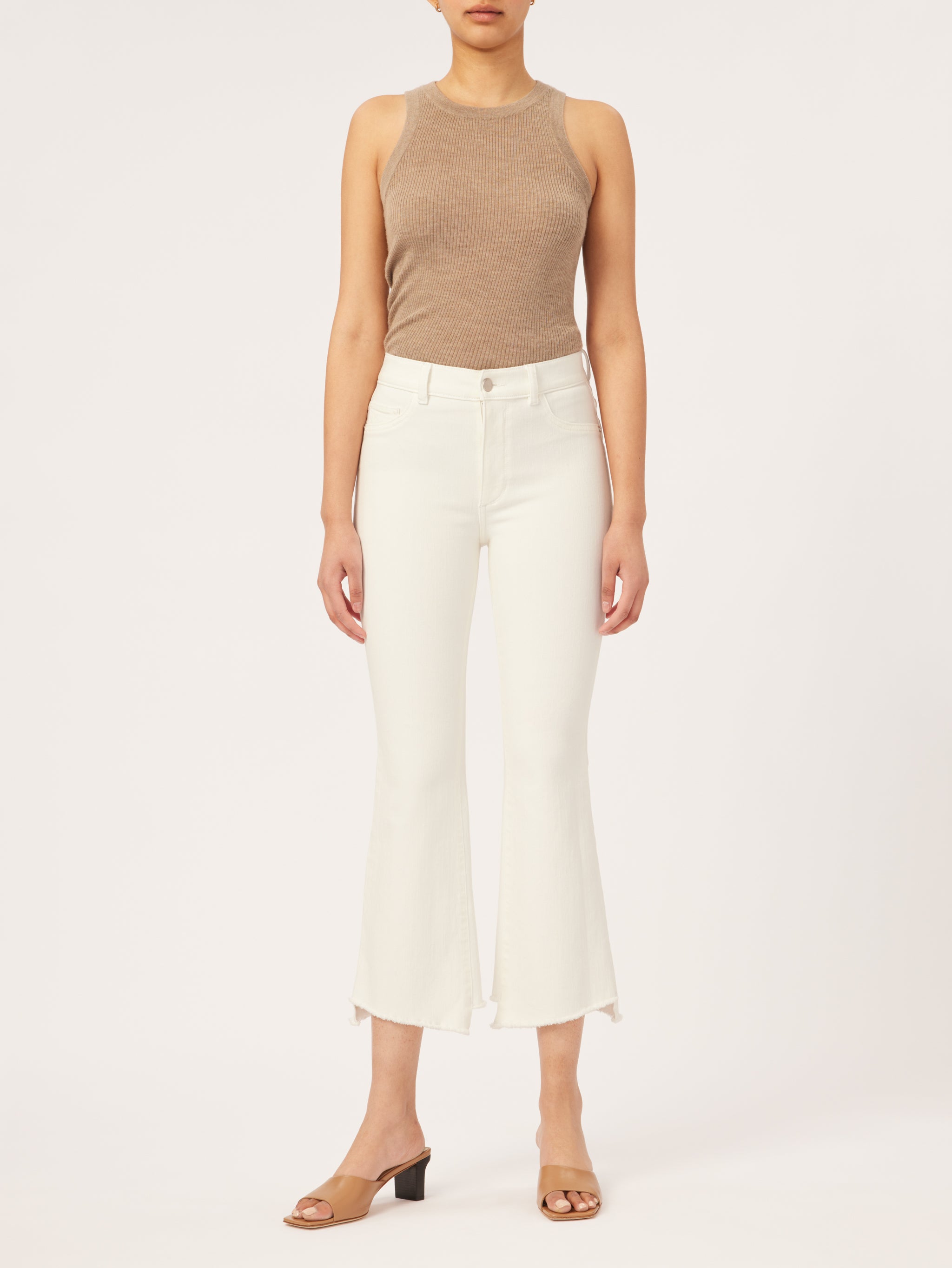 Bridget Boot High Rise Instasculpt Crop  | Milk Frayed