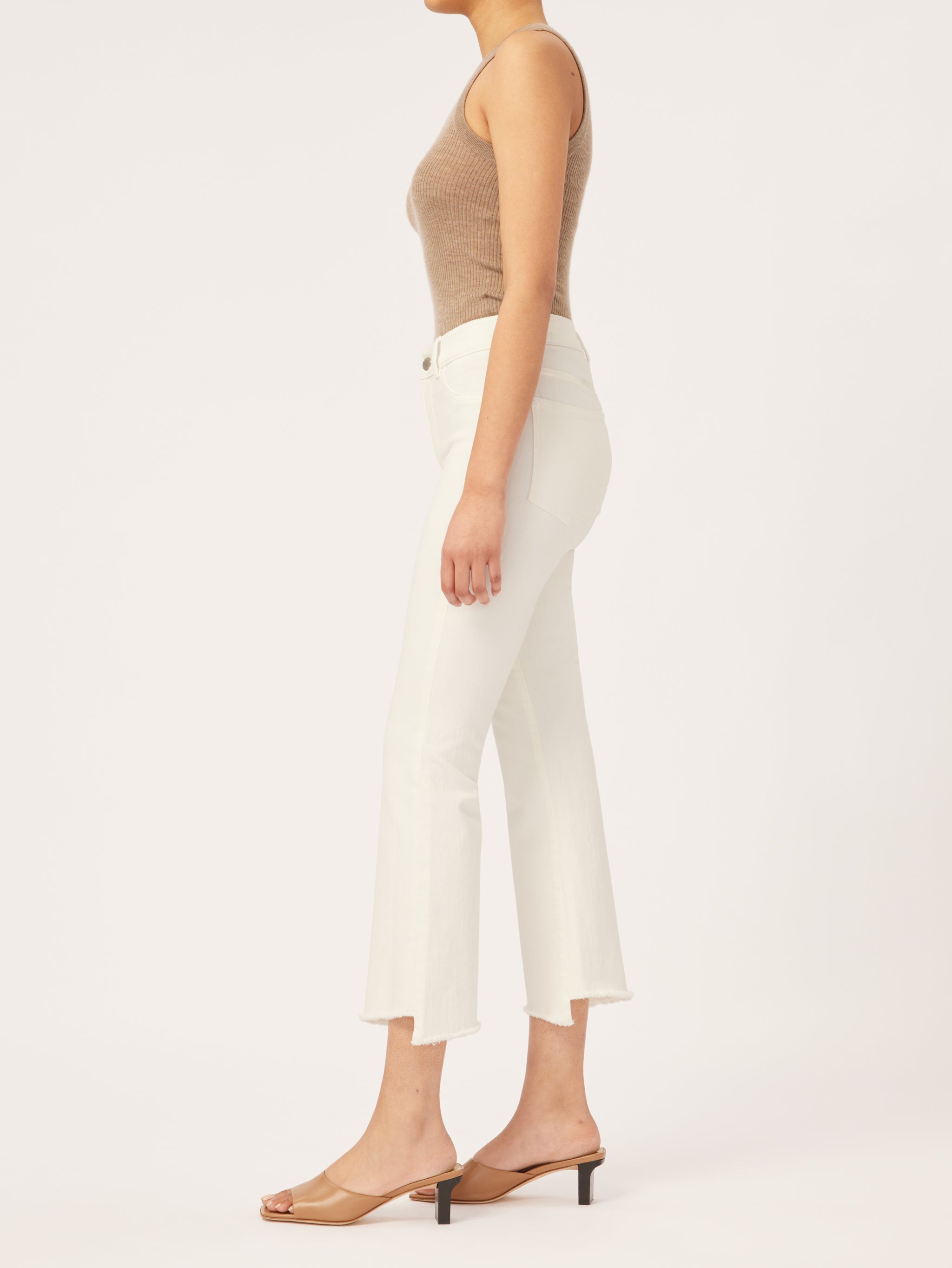Bridget Boot High Rise Instasculpt Crop  | Milk Frayed