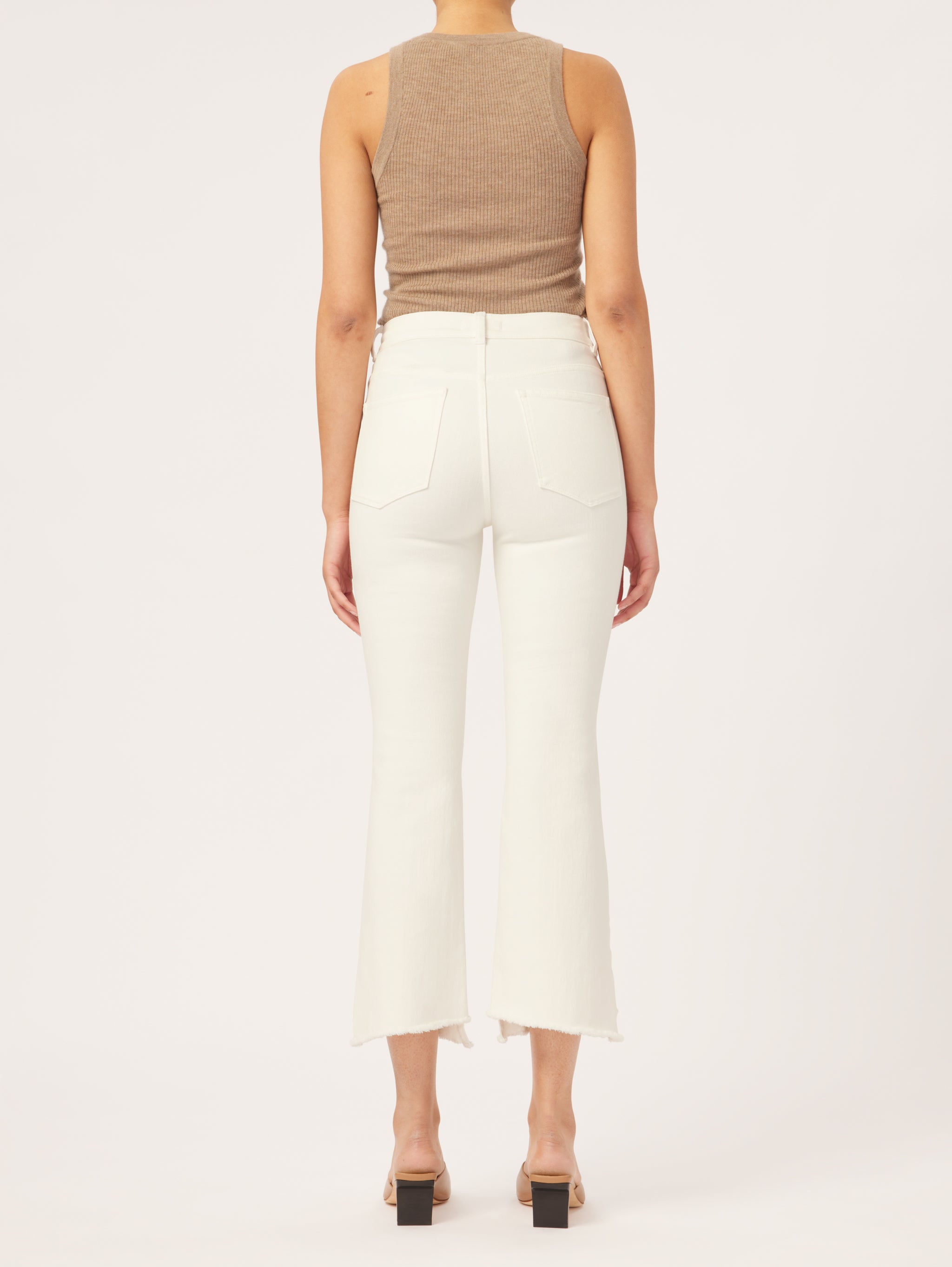 Bridget Boot High Rise Instasculpt Crop  | Milk Frayed