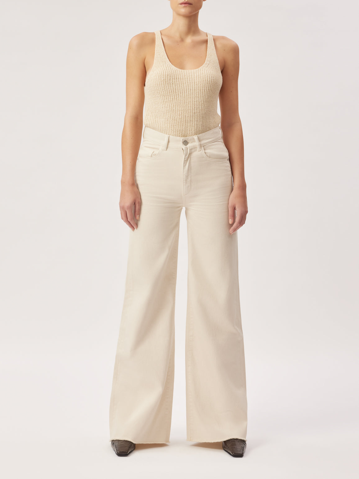 Hepburn Extra Wide Leg High Rise Vintage | Ecru