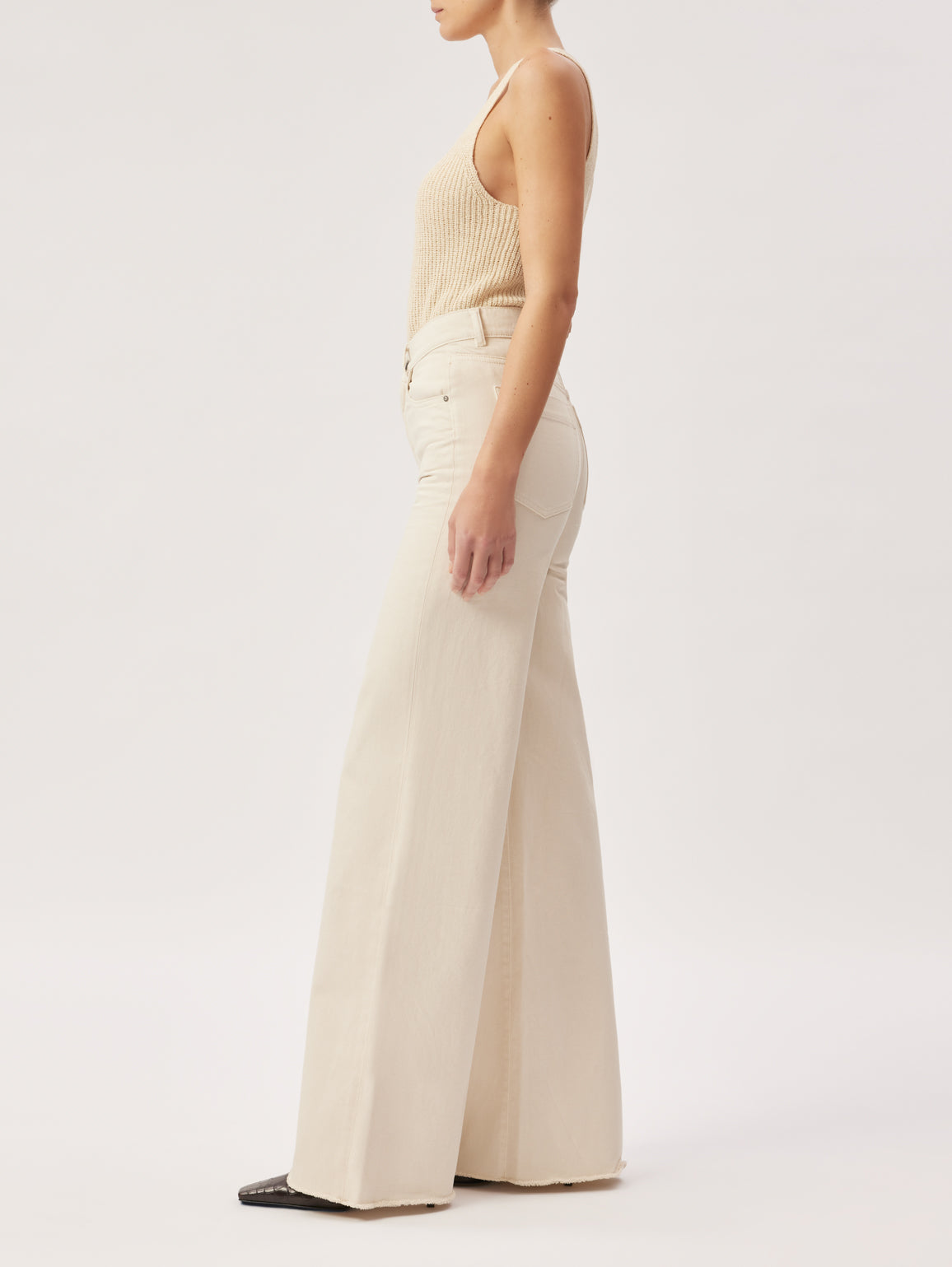 Hepburn Extra Wide Leg High Rise Vintage | Ecru