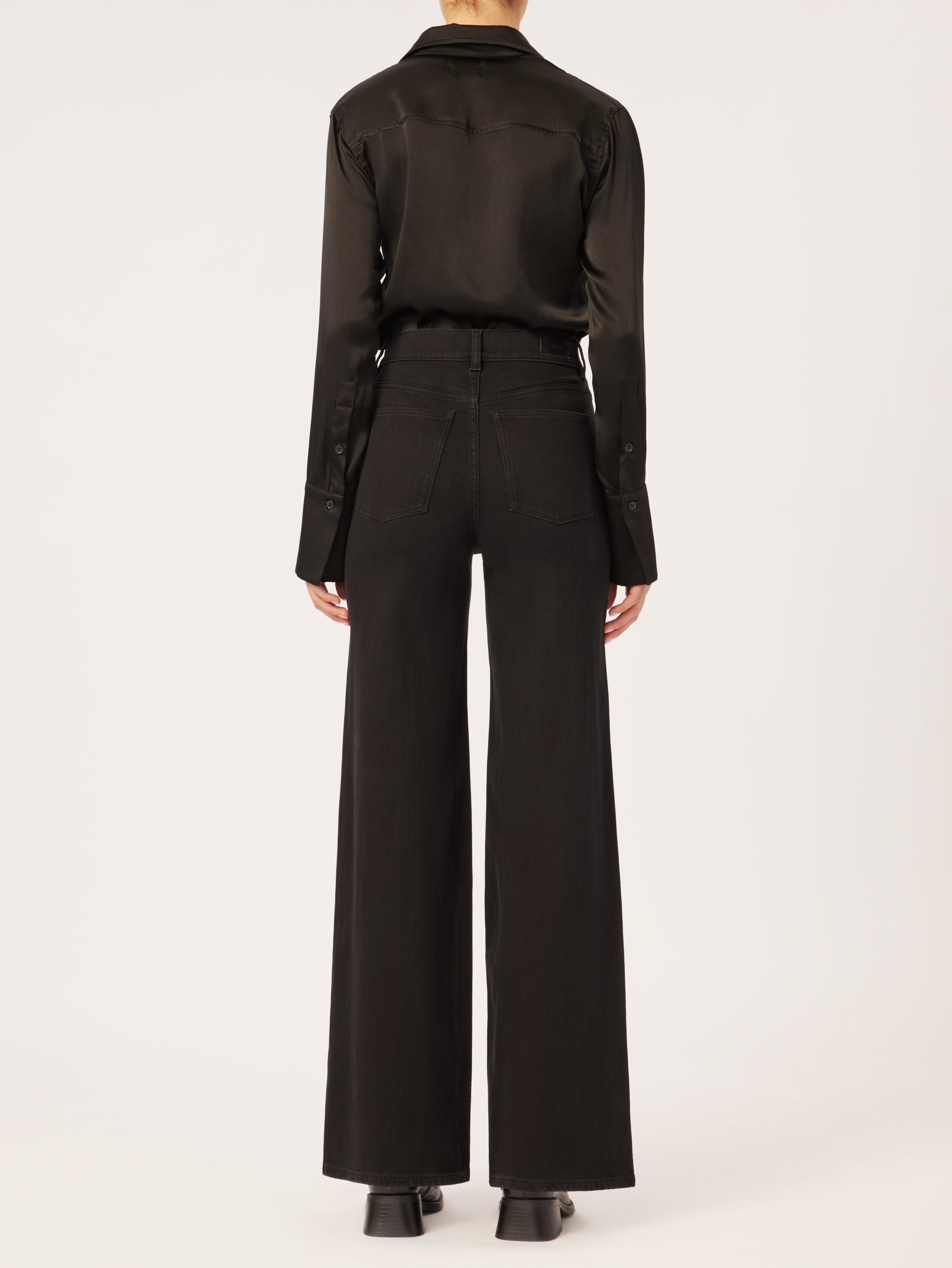 Hepburn Wide Leg  High Rise Vintage 32" | Jet Black