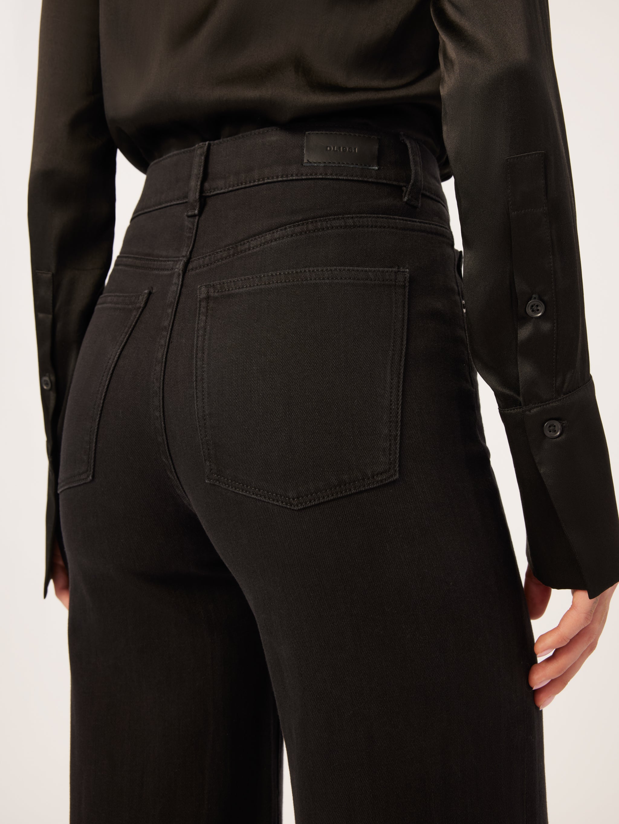 Hepburn Wide Leg  High Rise Vintage 32" | Jet Black