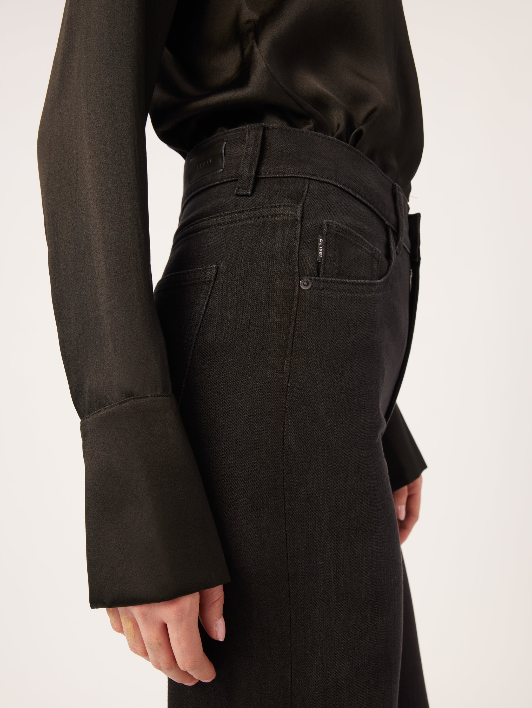 Hepburn Wide Leg  High Rise Vintage 32" | Jet Black