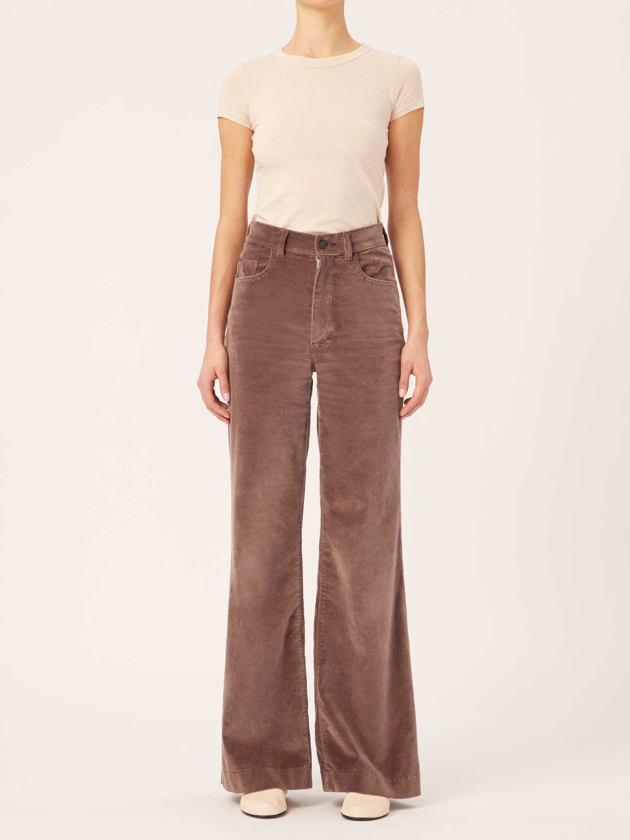 Hepburn Wide Leg  High Rise Vintage 32" | Pearl Grey
