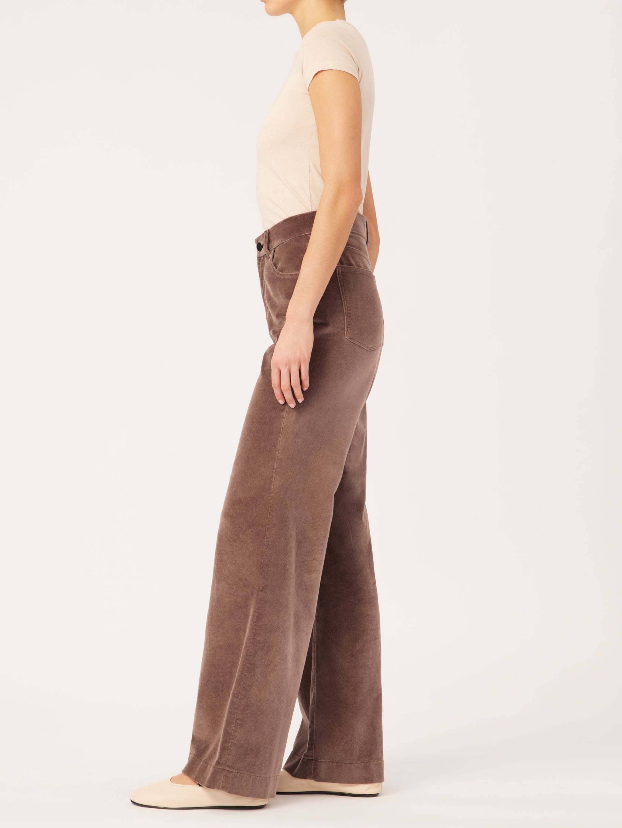 Hepburn Wide Leg  High Rise Vintage 32" | Pearl Grey