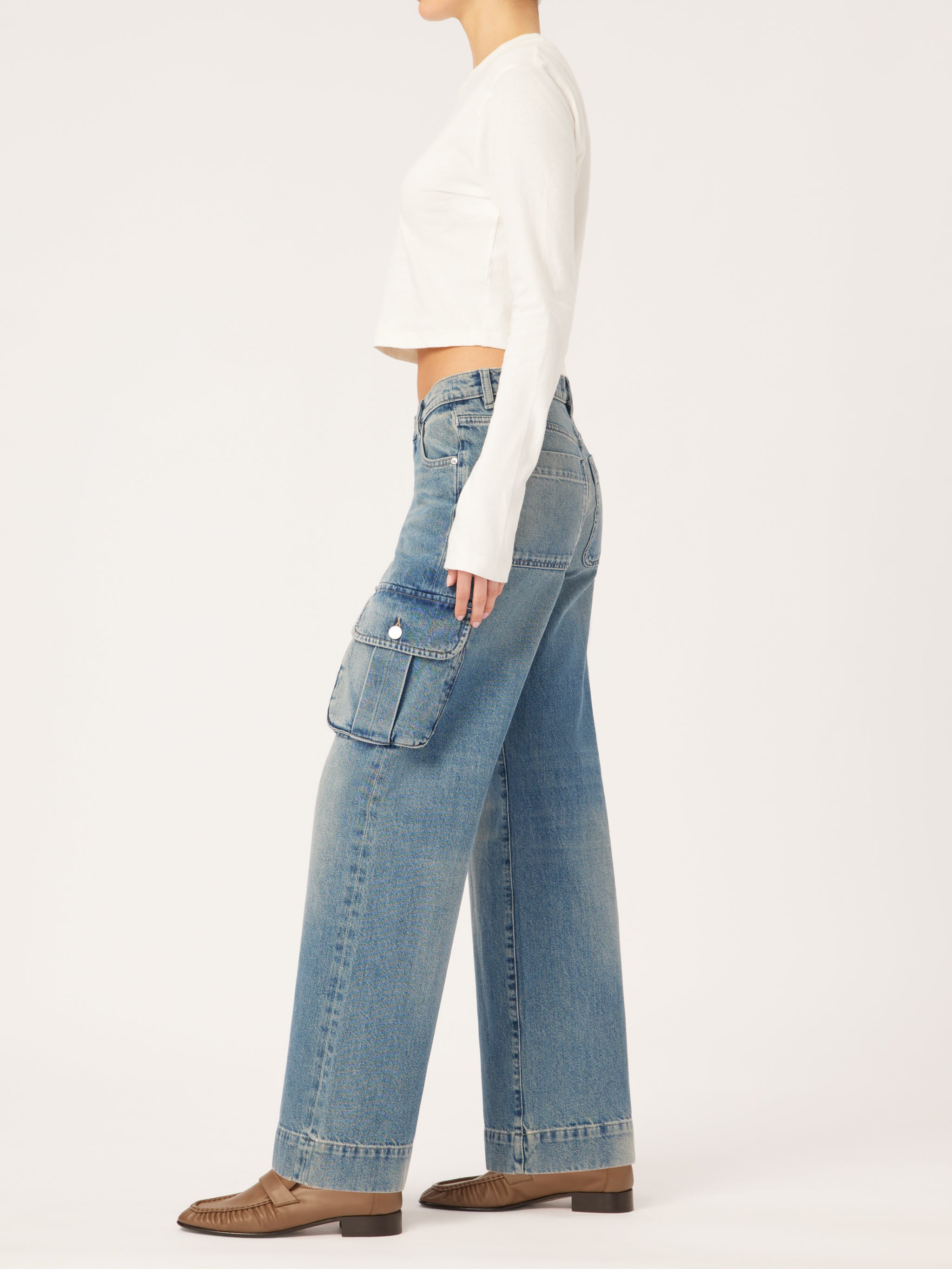 Zoie Wide Leg Low Rise | Aged Mid Cargo