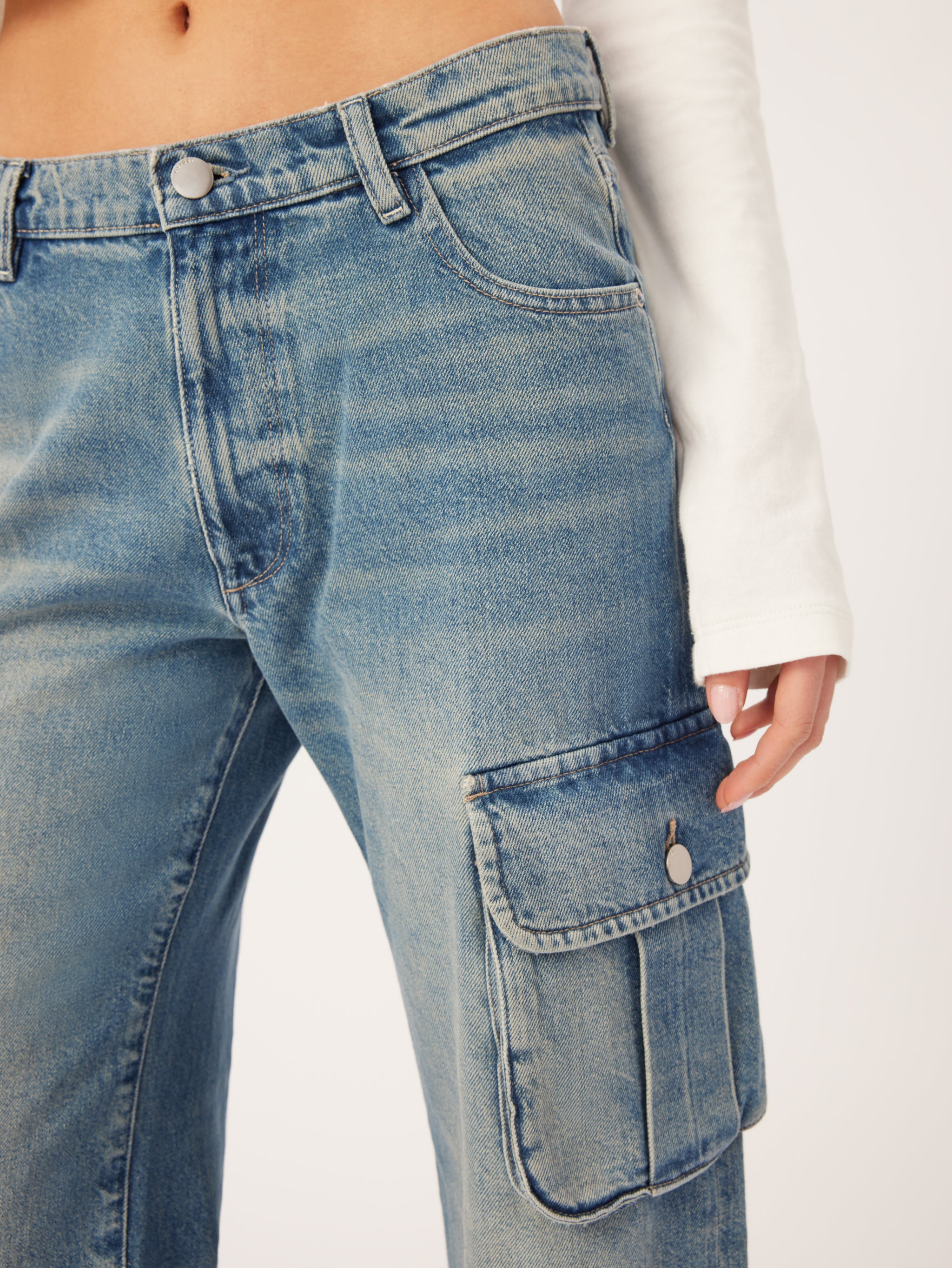 Zoie Wide Leg Low Rise | Aged Mid Cargo