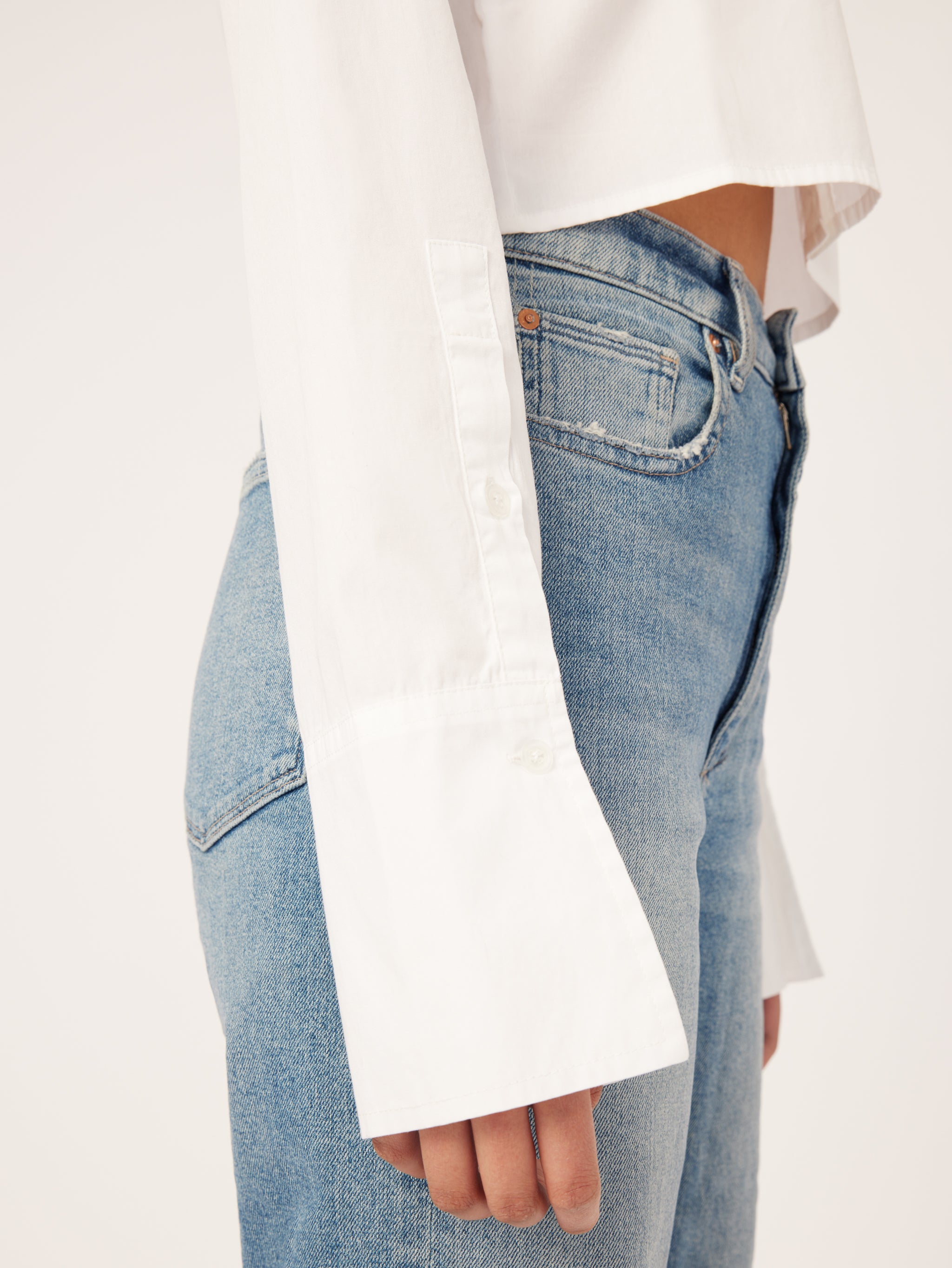 Lisette Shirt Cropped | White Poplin