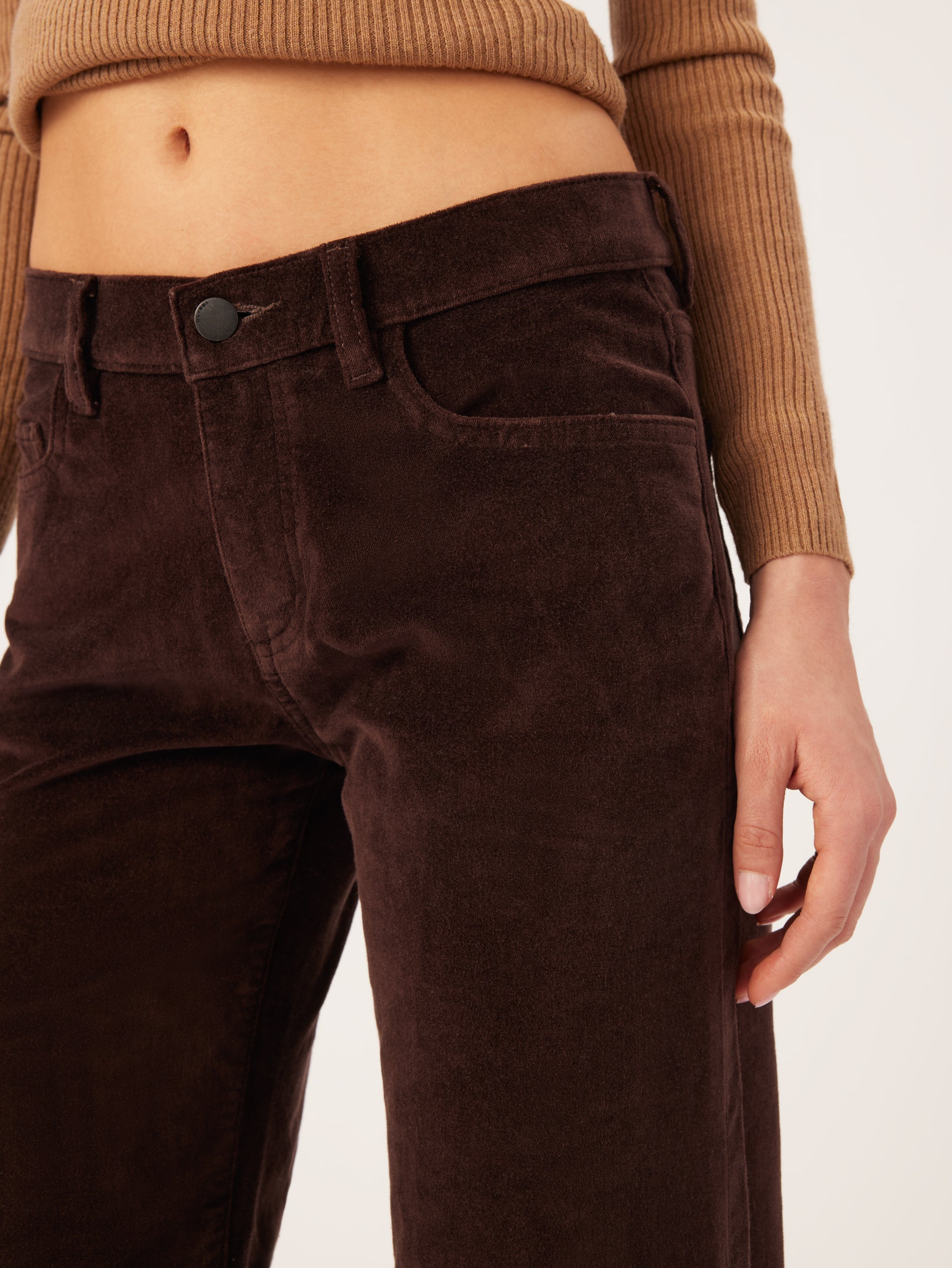 Drue Straight Low Rise Vintage Jeans | Dark Mocha