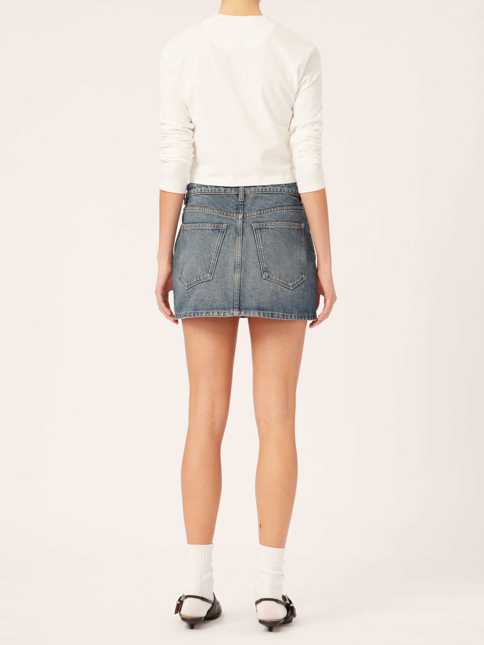 Alma Low Rise Mini Jean Skirt | Fisher