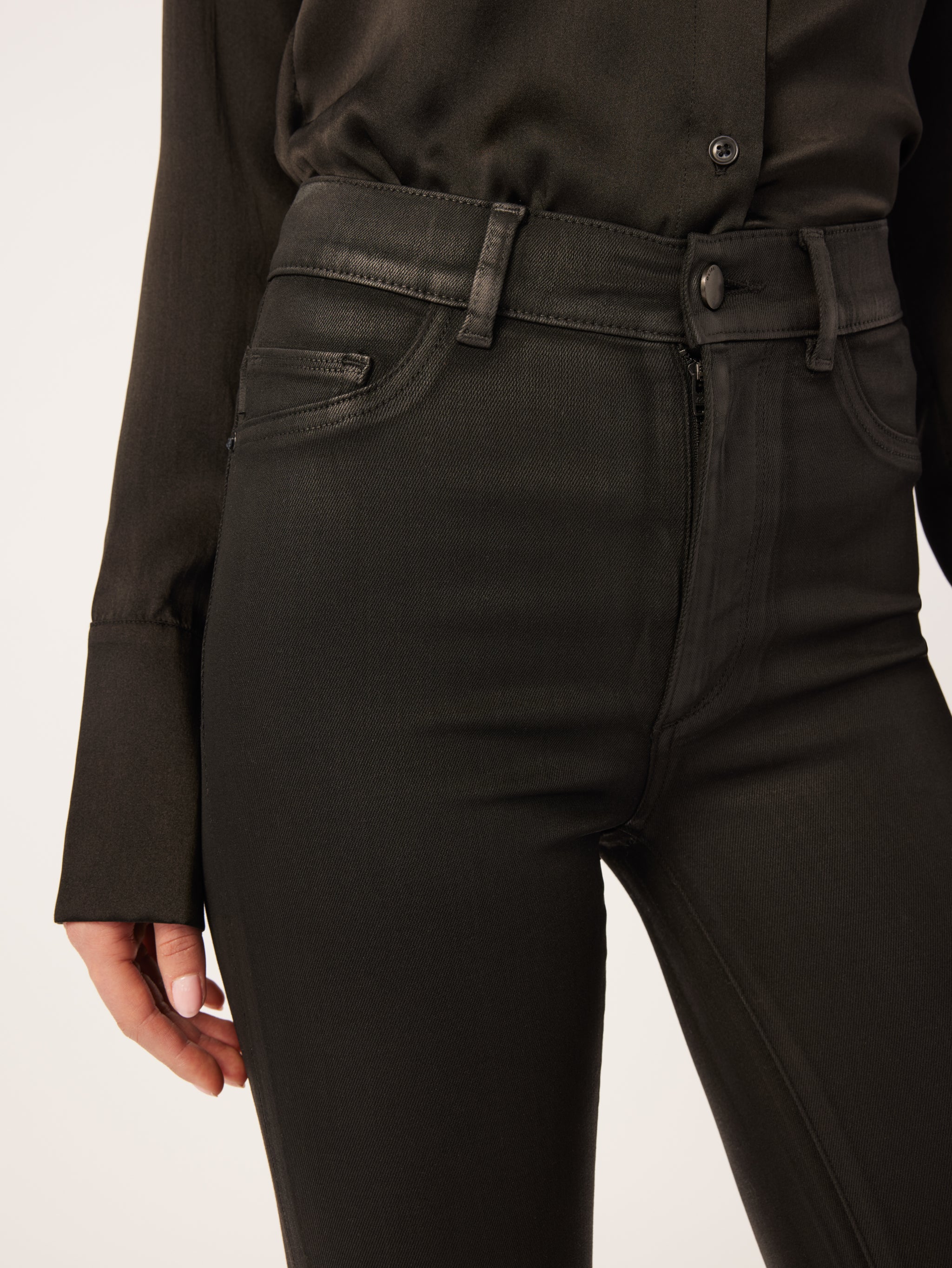 Bridget Boot High Rise Instasculpt Crop | Black Coated