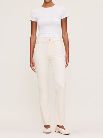 Women's Ecru Straight Leg Jeans