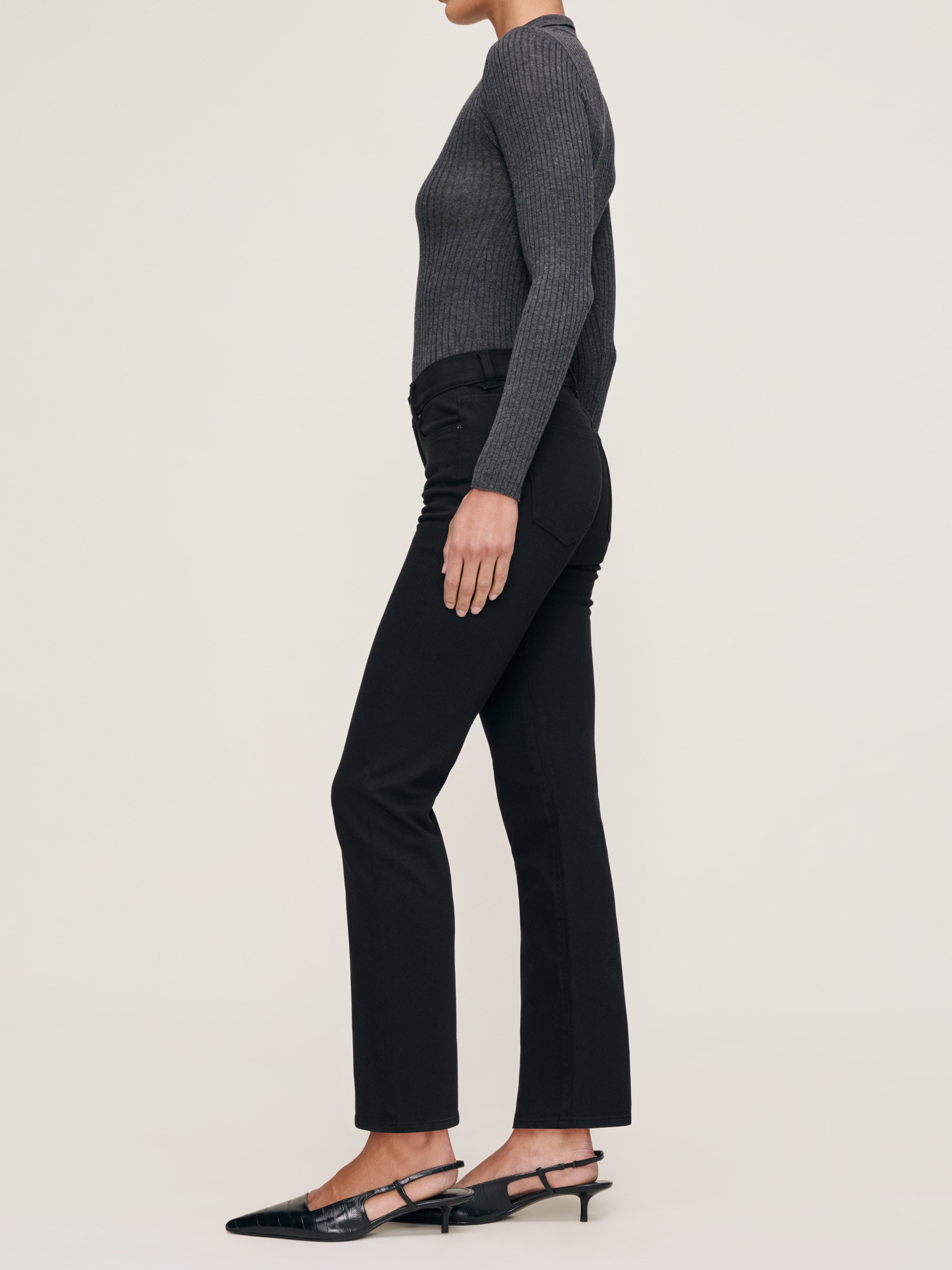 women's straight black jean